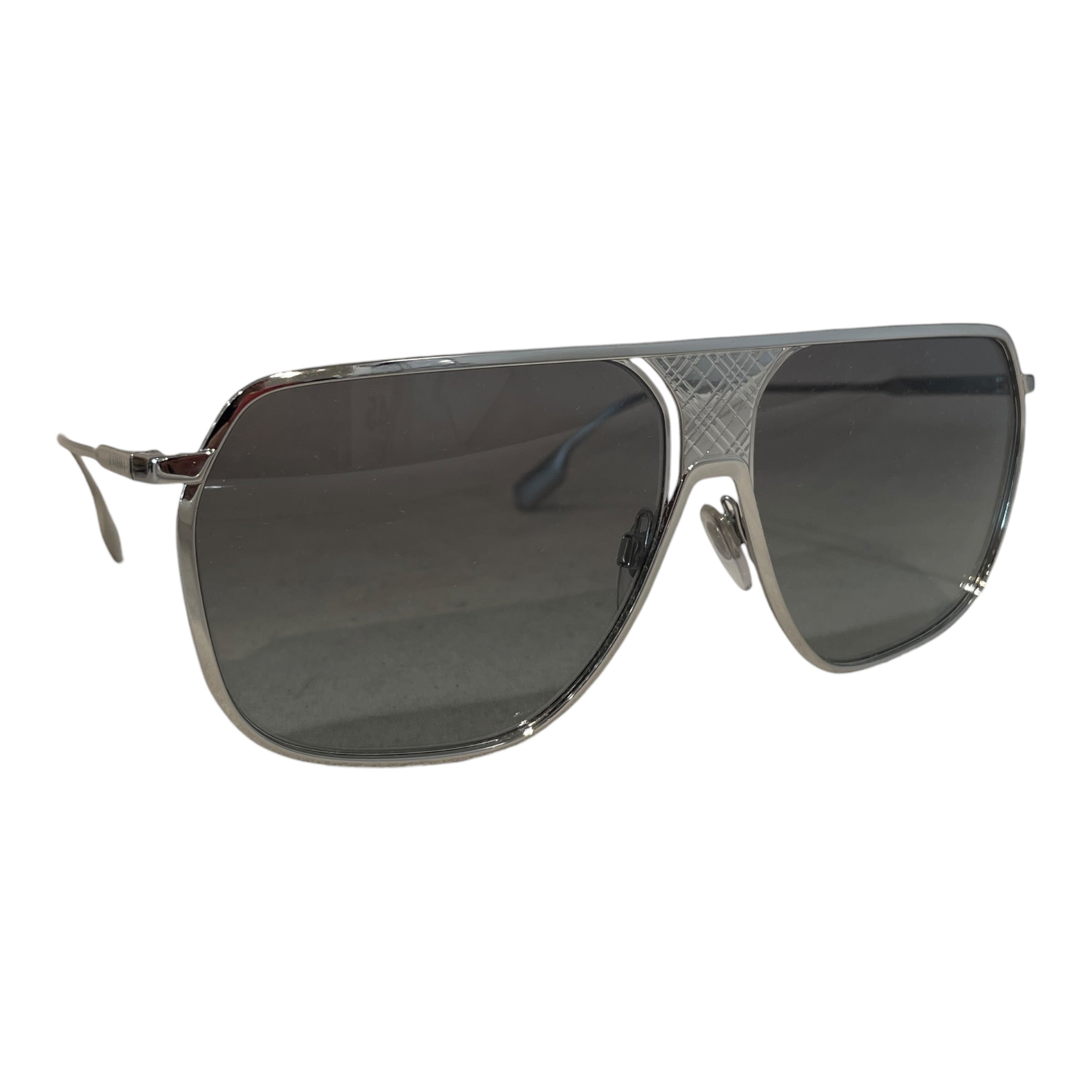 BURBERRY/Sunglasses/Metal/SLV/Wellington/M's/Gradient Lense Silver Frame view 1