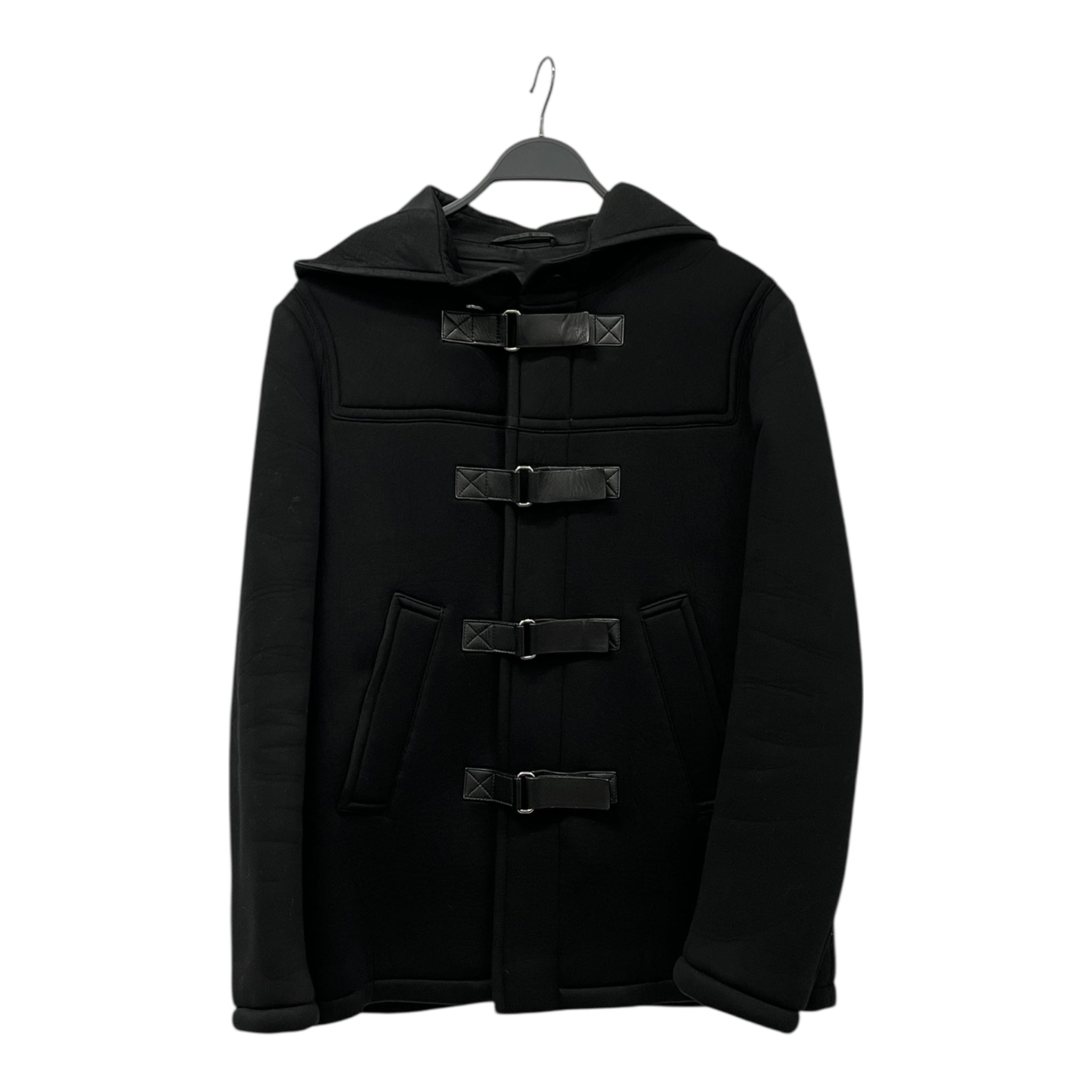 NEIL BARRETT/Coat/48/Cotton/BLK/HOODED LEATHER BELTED JACKET view 1