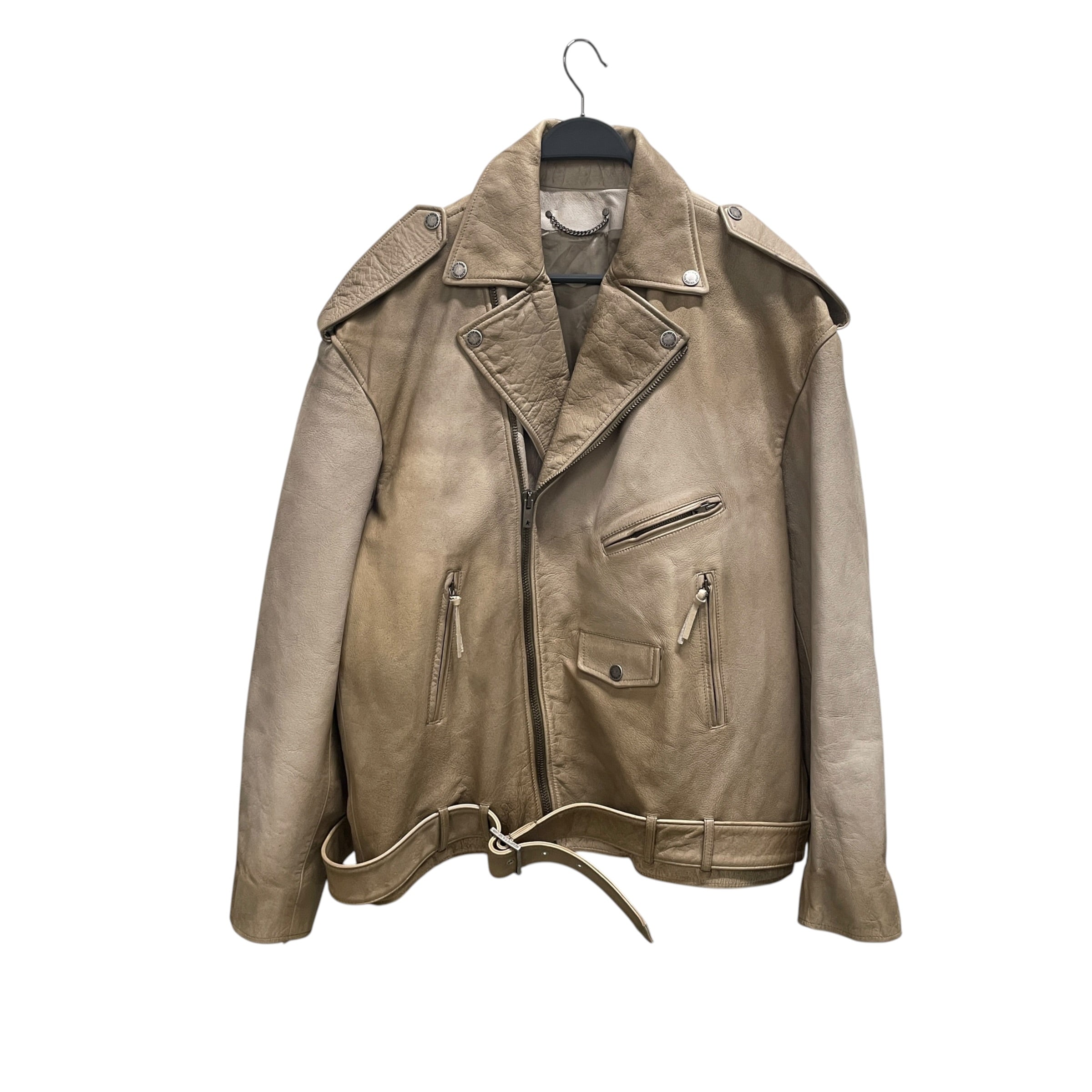 GOLDEN GOOSE/Leather Jkt/M/Leather/BEG/buffalo leather/slver hardware view 1