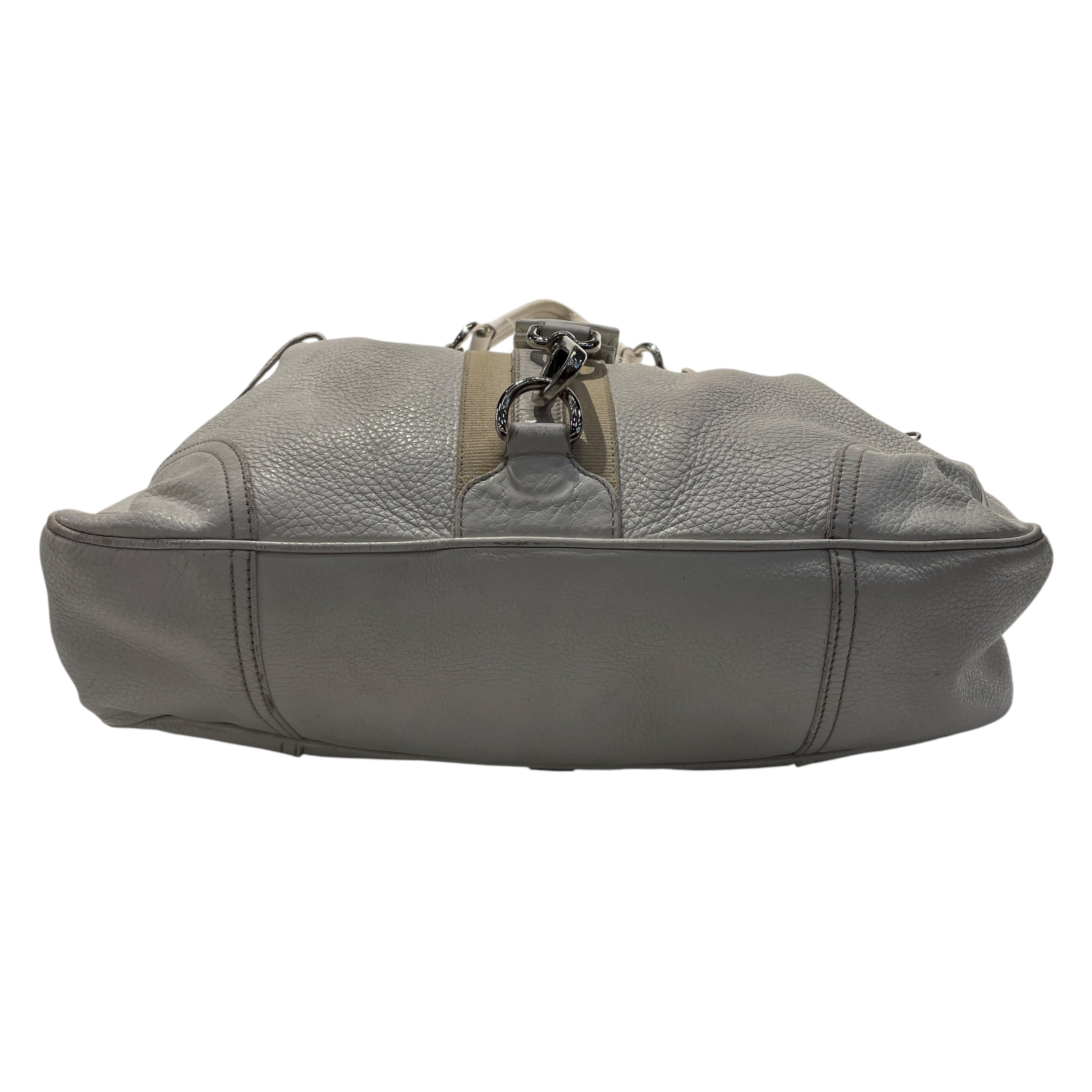 PRADA/Bag/Leather/WHT/signature vitello daino hobo view 3