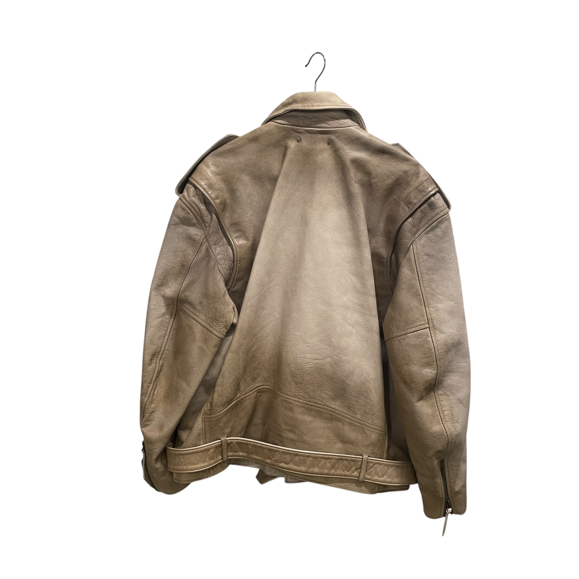 GOLDEN GOOSE/Leather Jkt/M/Leather/BEG/buffalo leather/slver hardware view 2