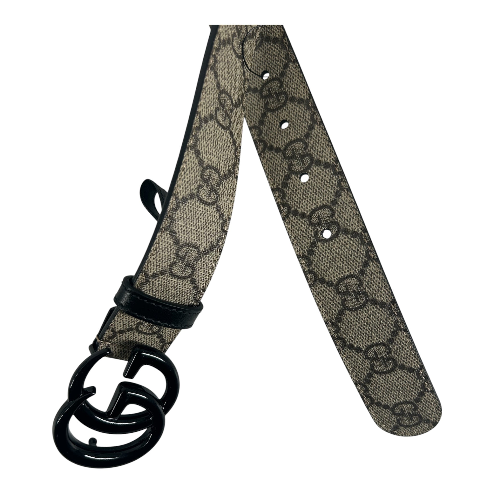 GUCCI/Belt/Monogram/KHK/L's/black g buckle view 2