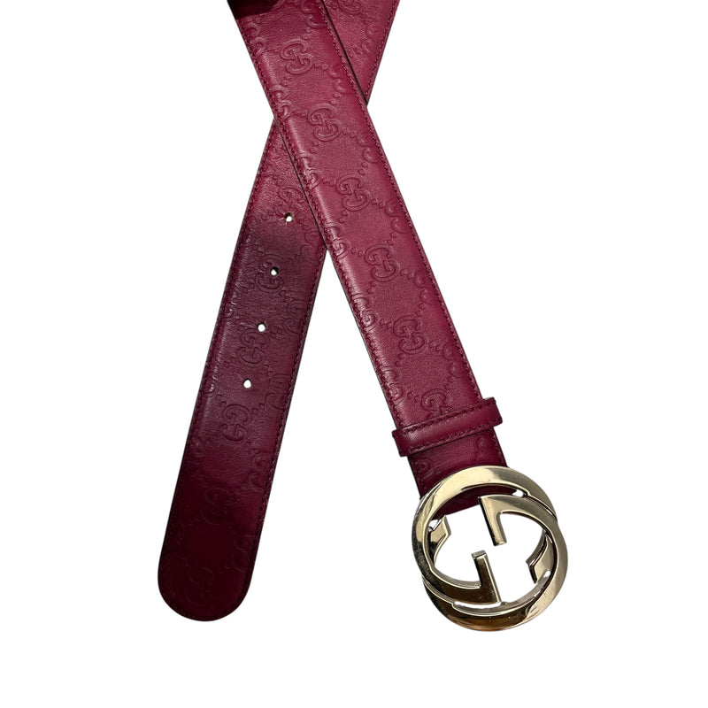 GUCCI/Belt/Leather/BRD/BURGUNDY