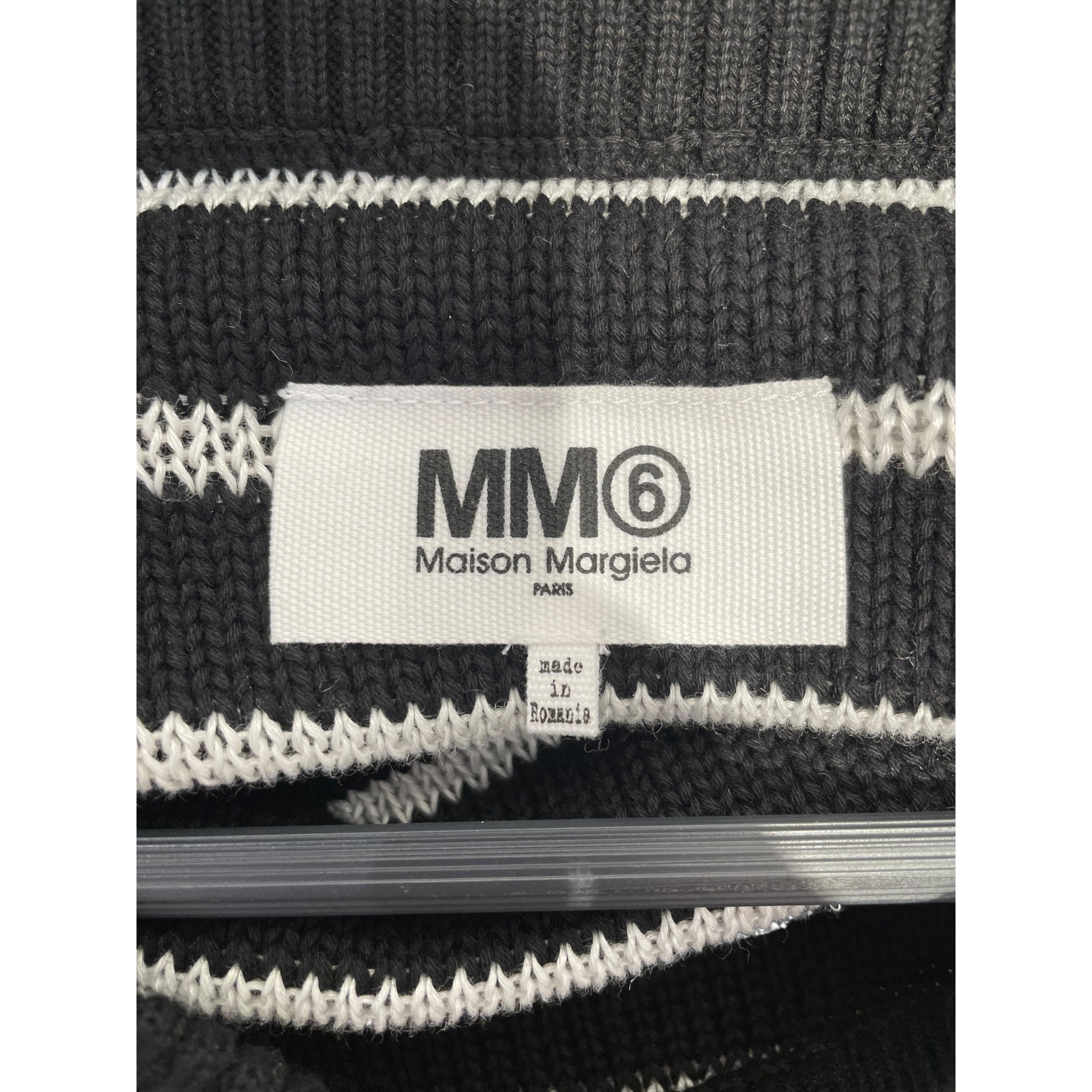 MM6/Sweater/M/Stripe/Cotton/BLK/Distressed/OVERSIZED SWEATER DRESS view 3