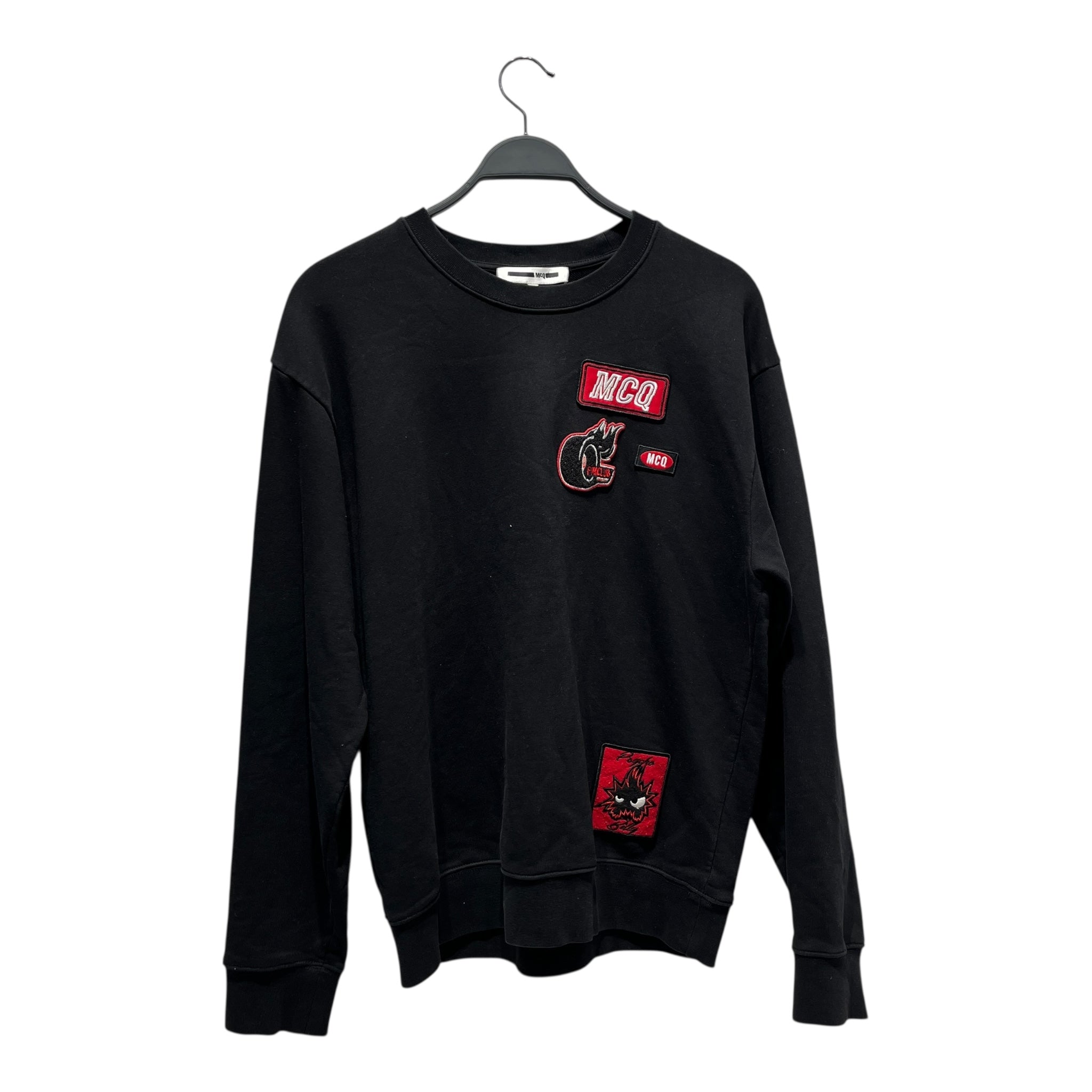 Alexander McQueen/Sweatshirt/M/Cotton/BLK/fanclub patchwork view 1