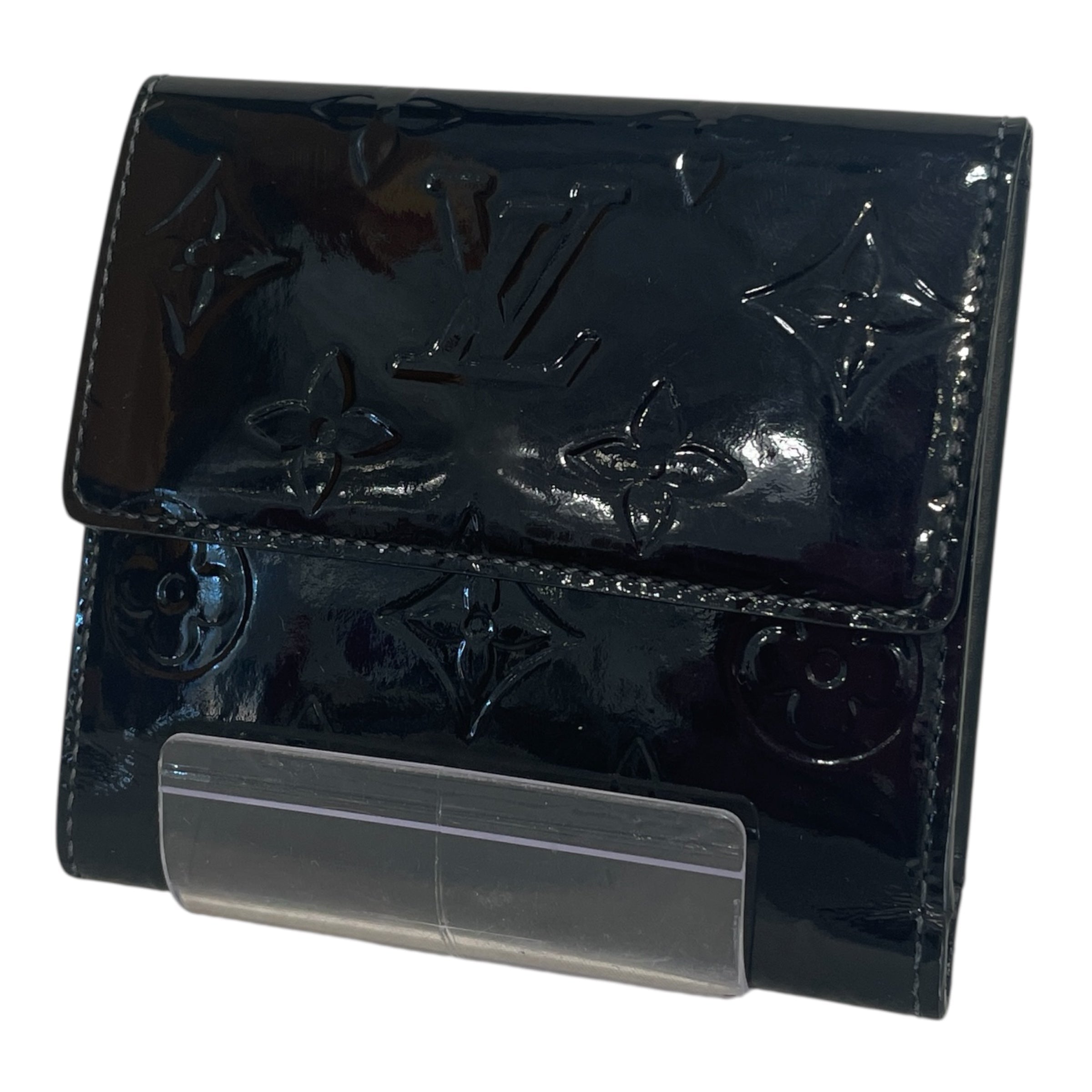 LOUIS VUITTON/Bifold Wallet/Monogram/Leather/BLK/Vernis Portefeuille Elise view 1