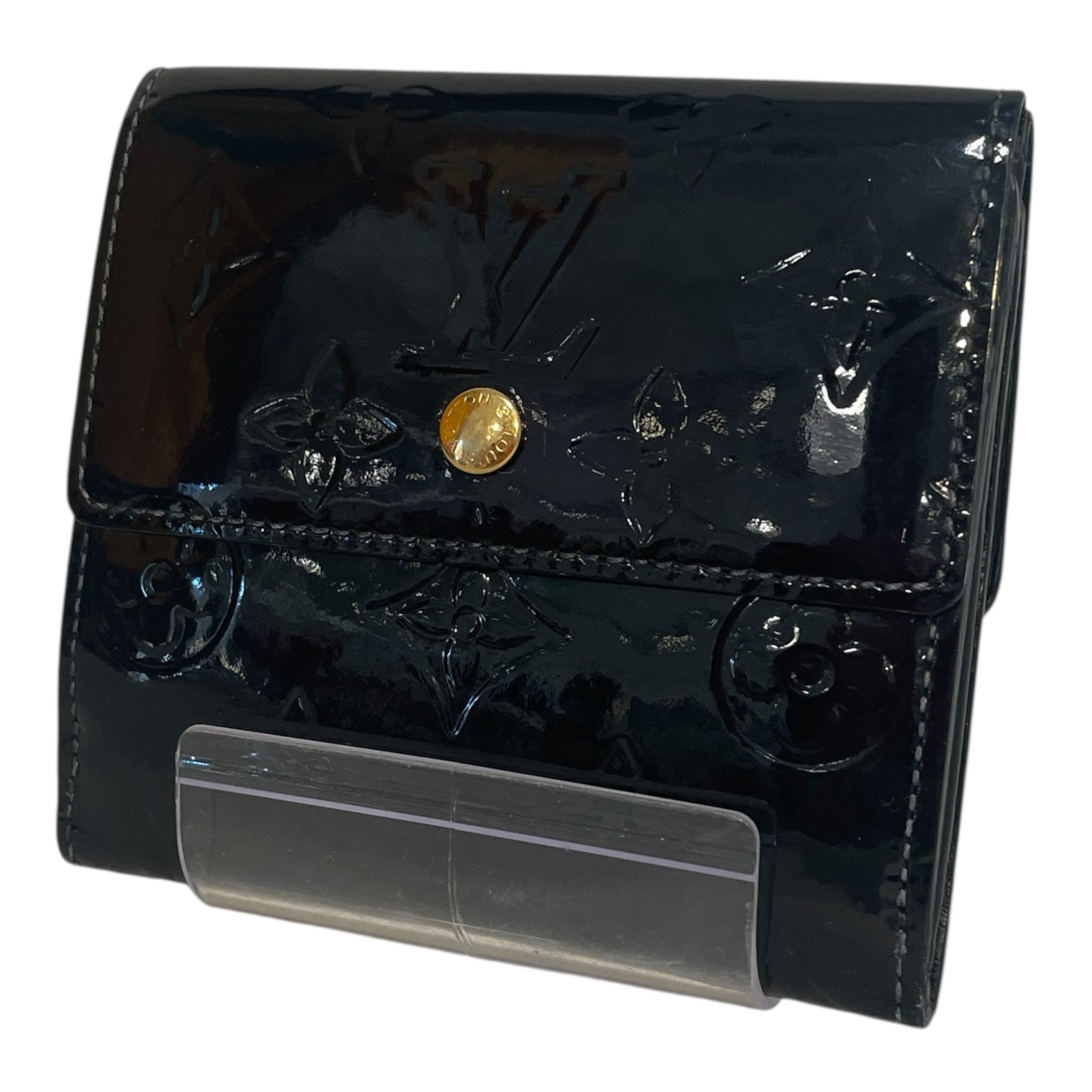 LOUIS VUITTON/Bifold Wallet/Monogram/Leather/BLK/Vernis Portefeuille Elise view 2