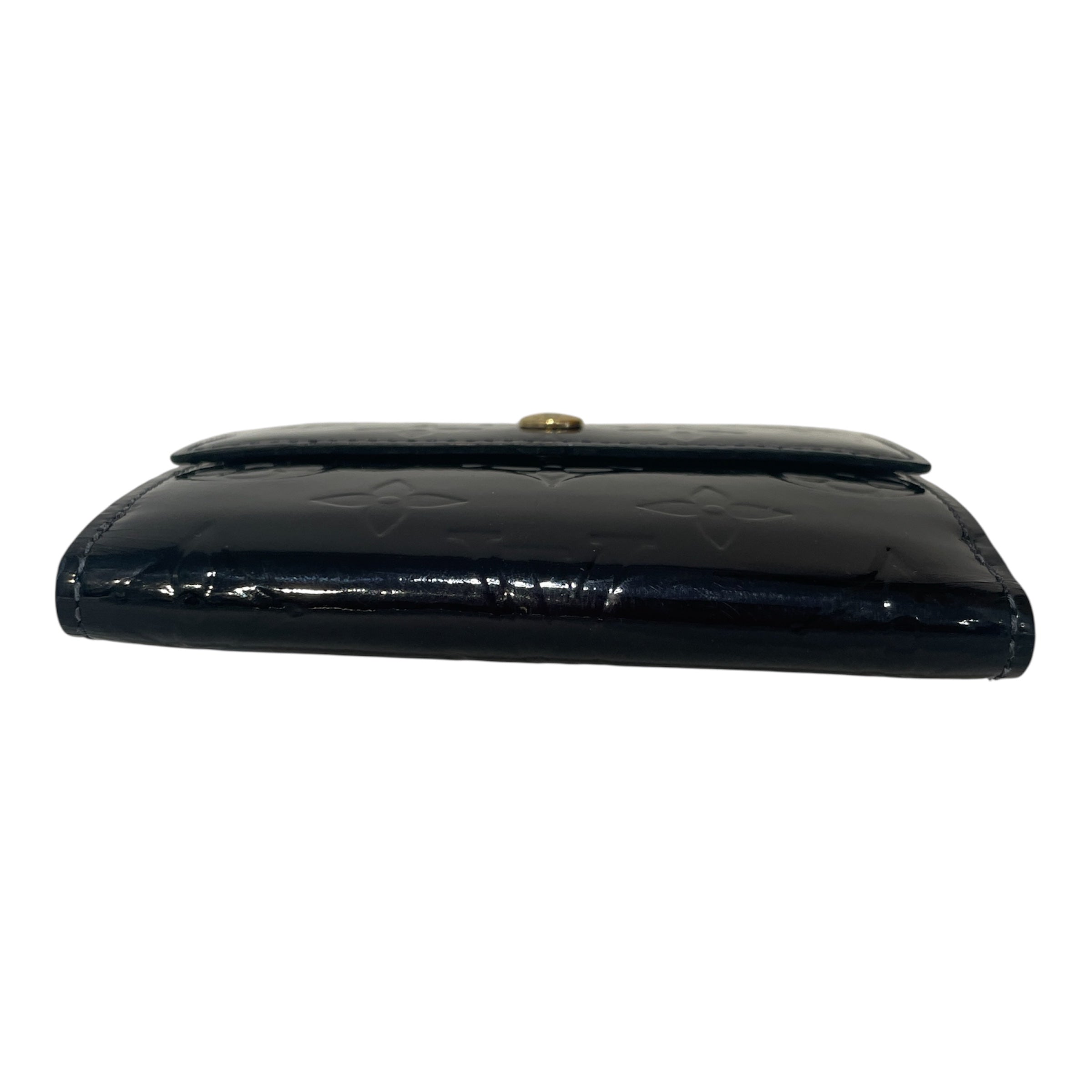 LOUIS VUITTON/Bifold Wallet/Monogram/Leather/BLK/Vernis Portefeuille Elise view 3