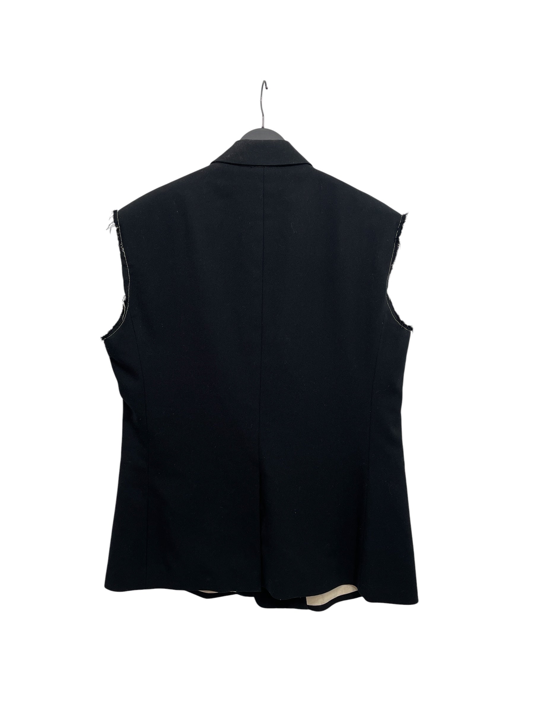 RAF SIMONS/Vest/50/Wool/BLK/RAW SLEEVES HEM view 2