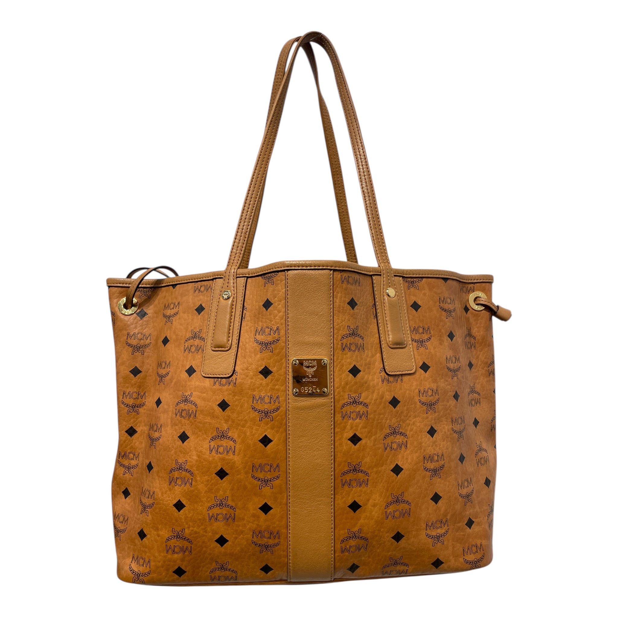 MCM/Hand Bag/Monogram/Leather/CML/MCM blue font view 1