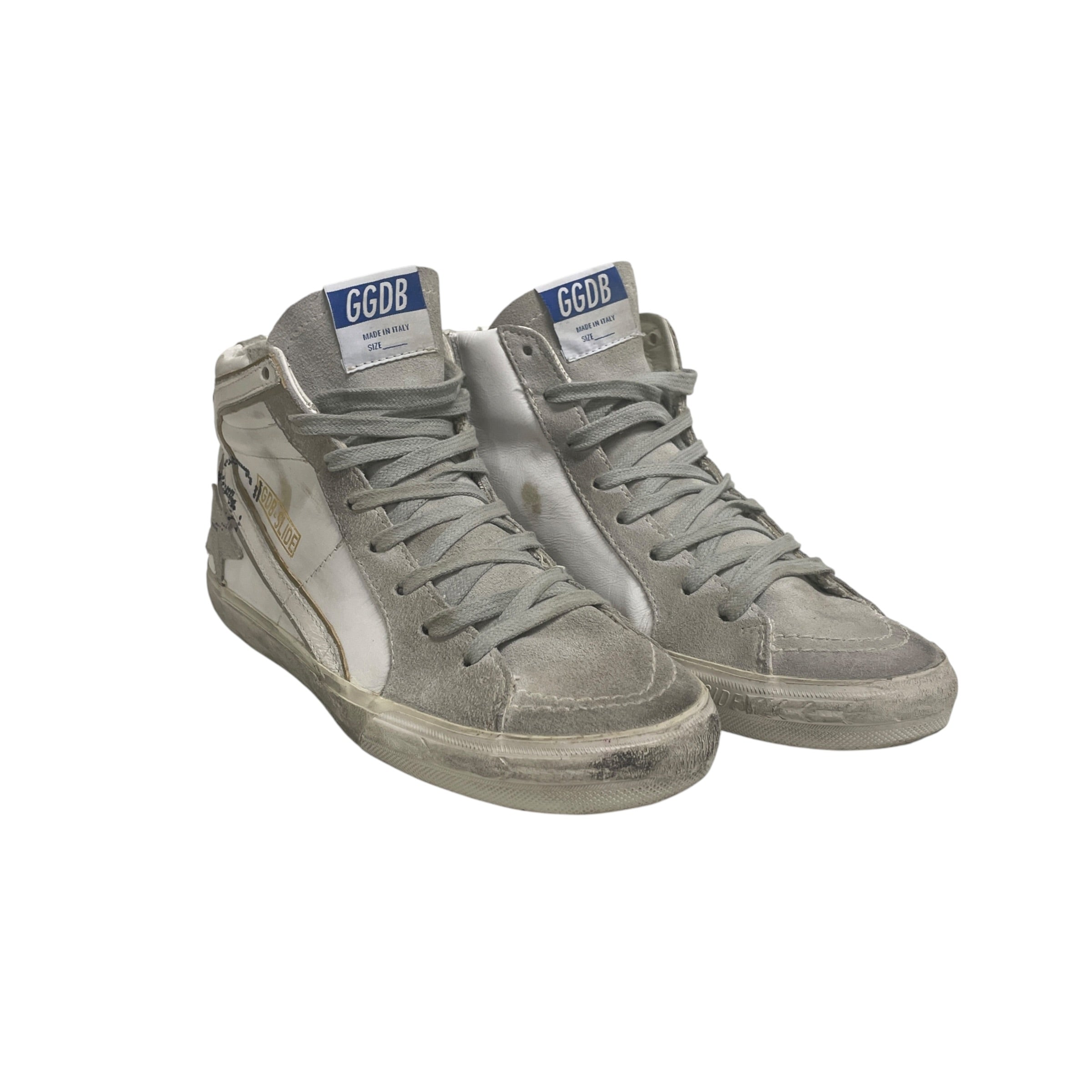 GOLDEN GOOSE/Hi-Sneakers/EU 39/Leather/WHT/GLD ACCENT /INNR SIDE ZIP view 1