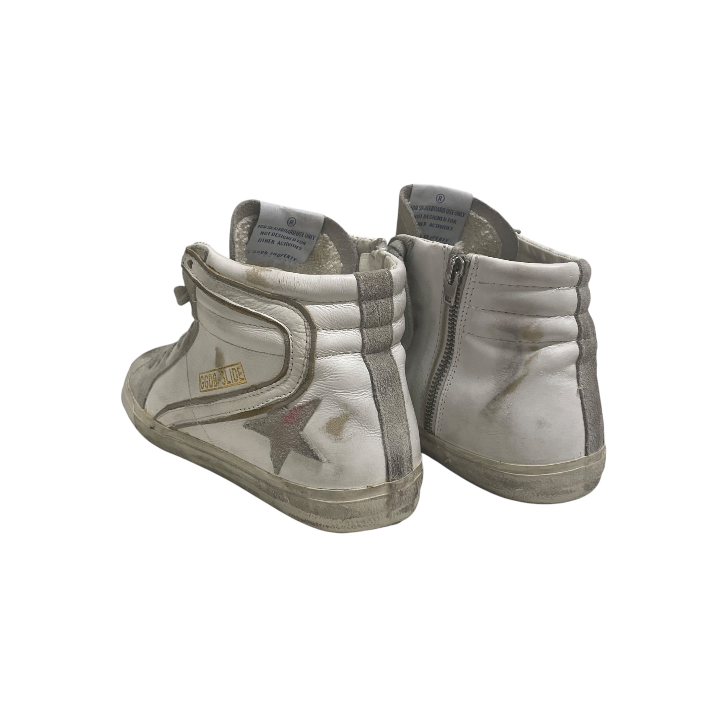 GOLDEN GOOSE/Hi-Sneakers/EU 39/Leather/WHT/GLD ACCENT /INNR SIDE ZIP view 2