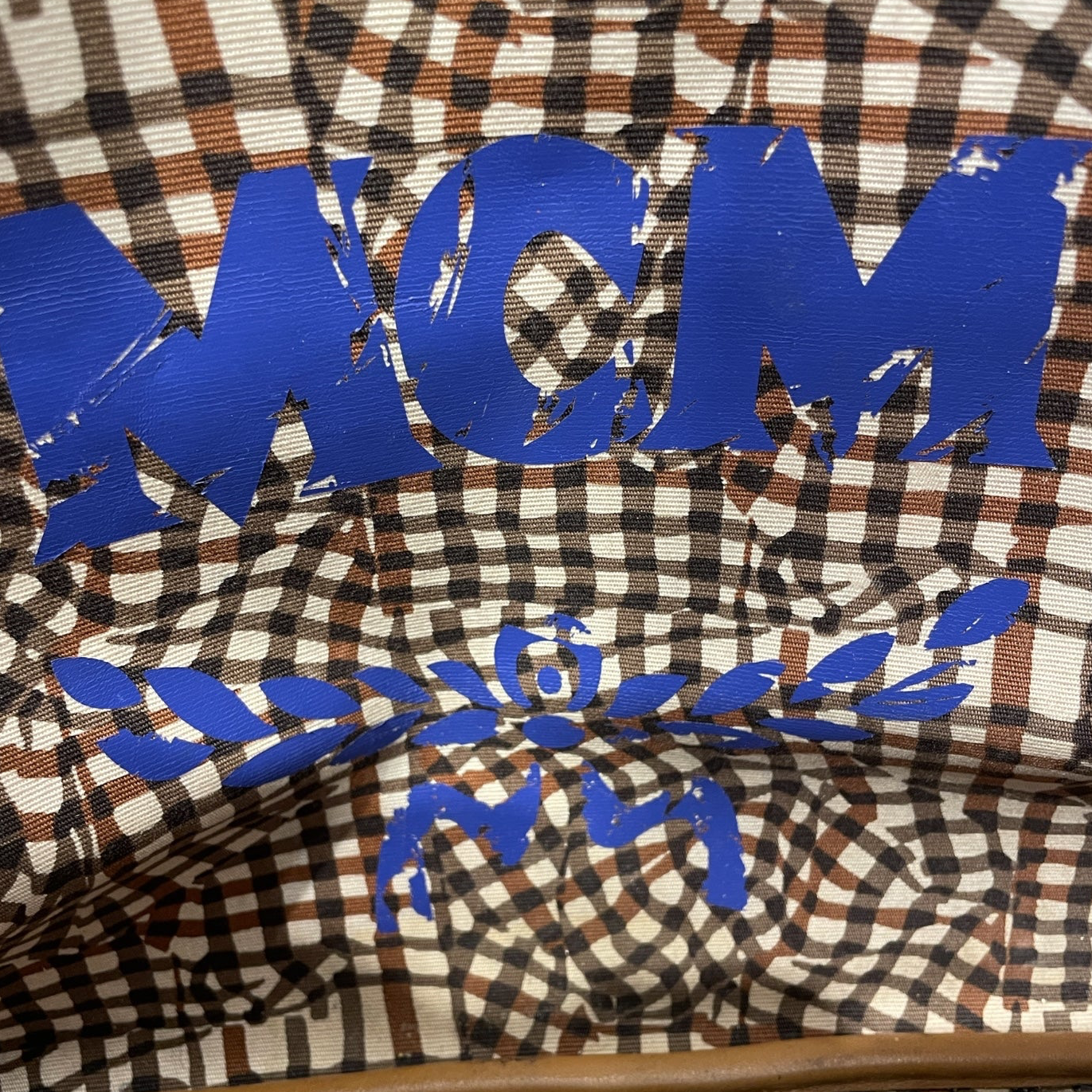 MCM/Hand Bag/Monogram/Leather/CML/MCM blue font view 4