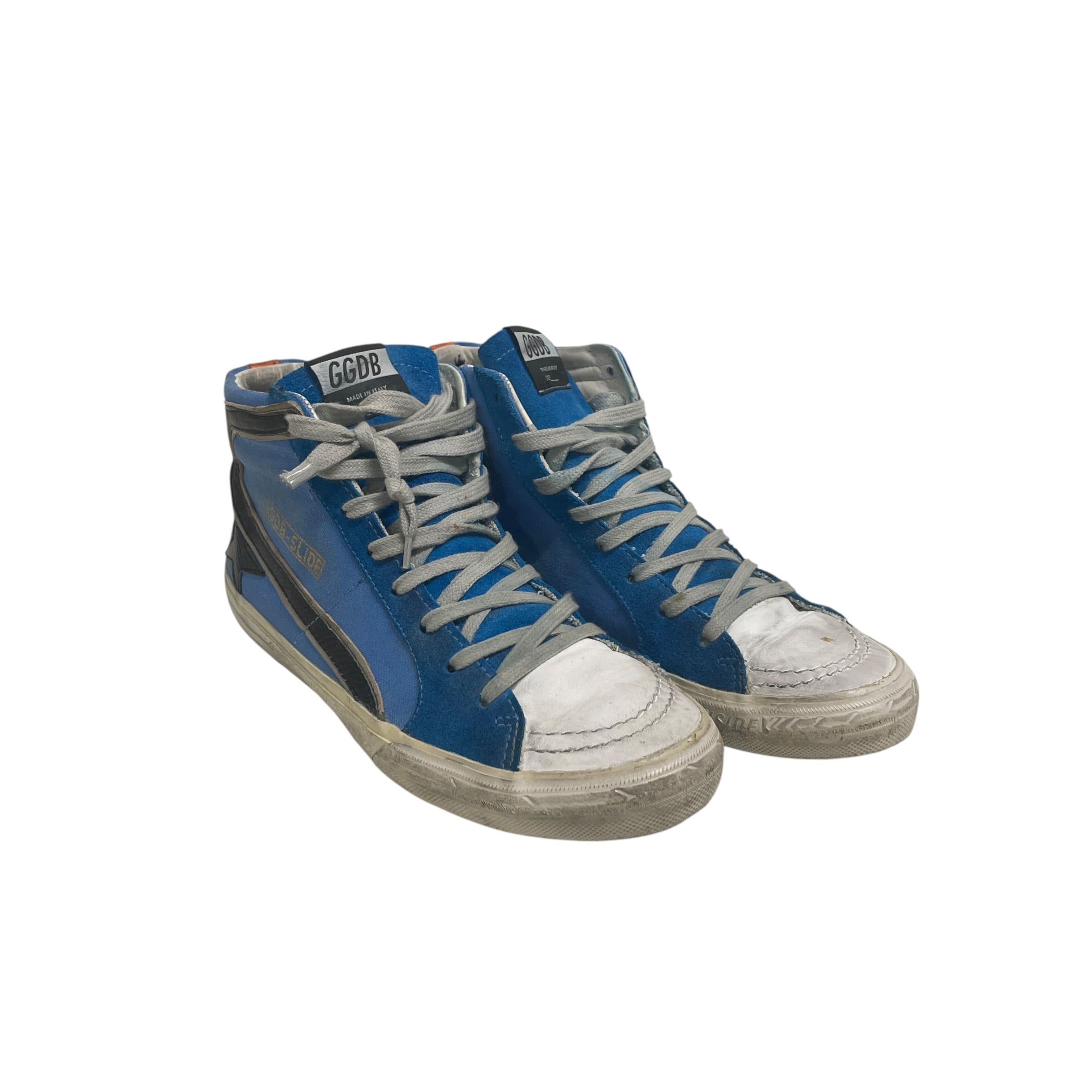 GOLDEN GOOSE/Hi-Sneakers/EU 40/Leather/BLU/WHT TOEBOX/BLK STAR/BLU UPPER view 1
