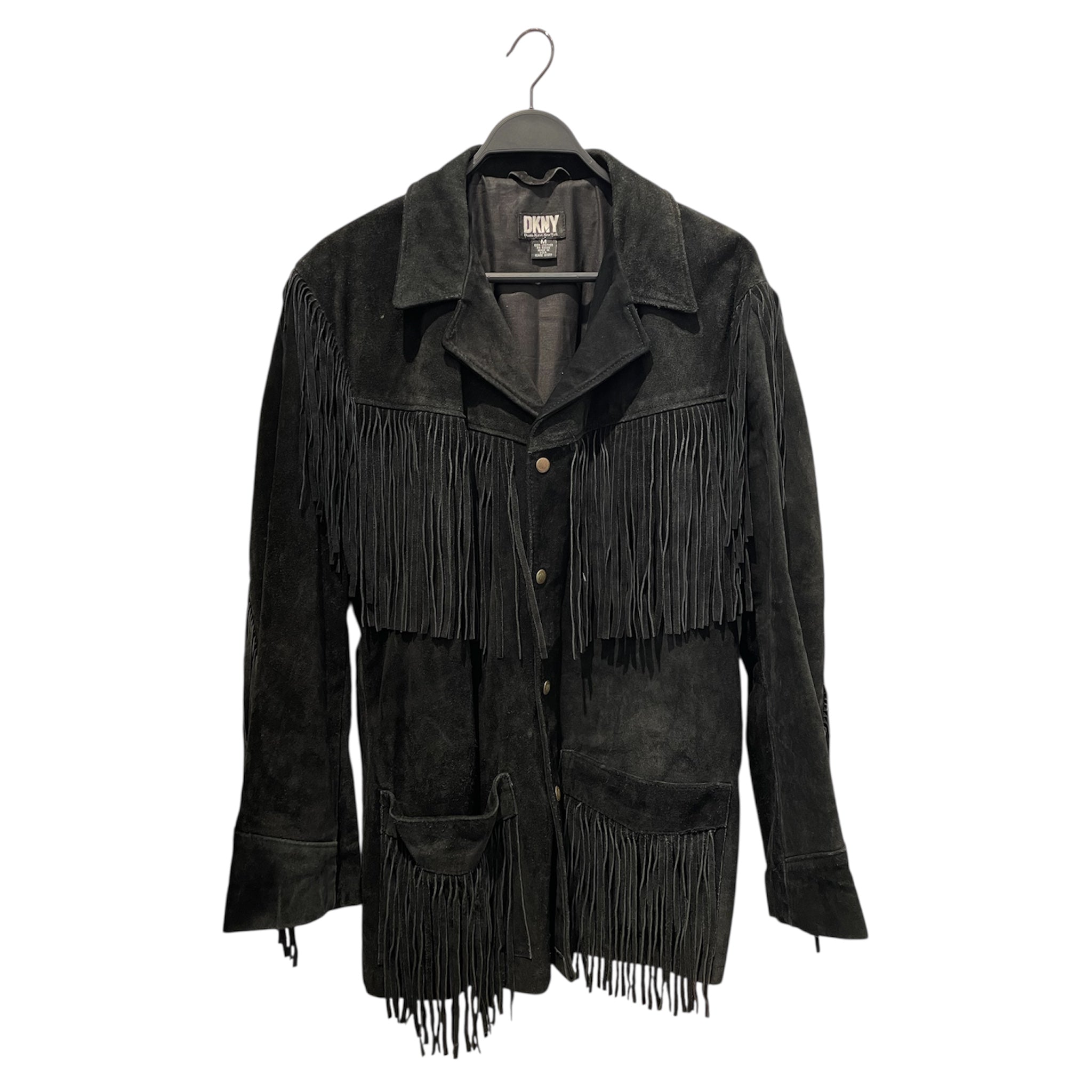 DKNY(DONNA KARAN NEW YORK)/Leather Jkt/M/Leather/BLK/FRINGE COAT view 1