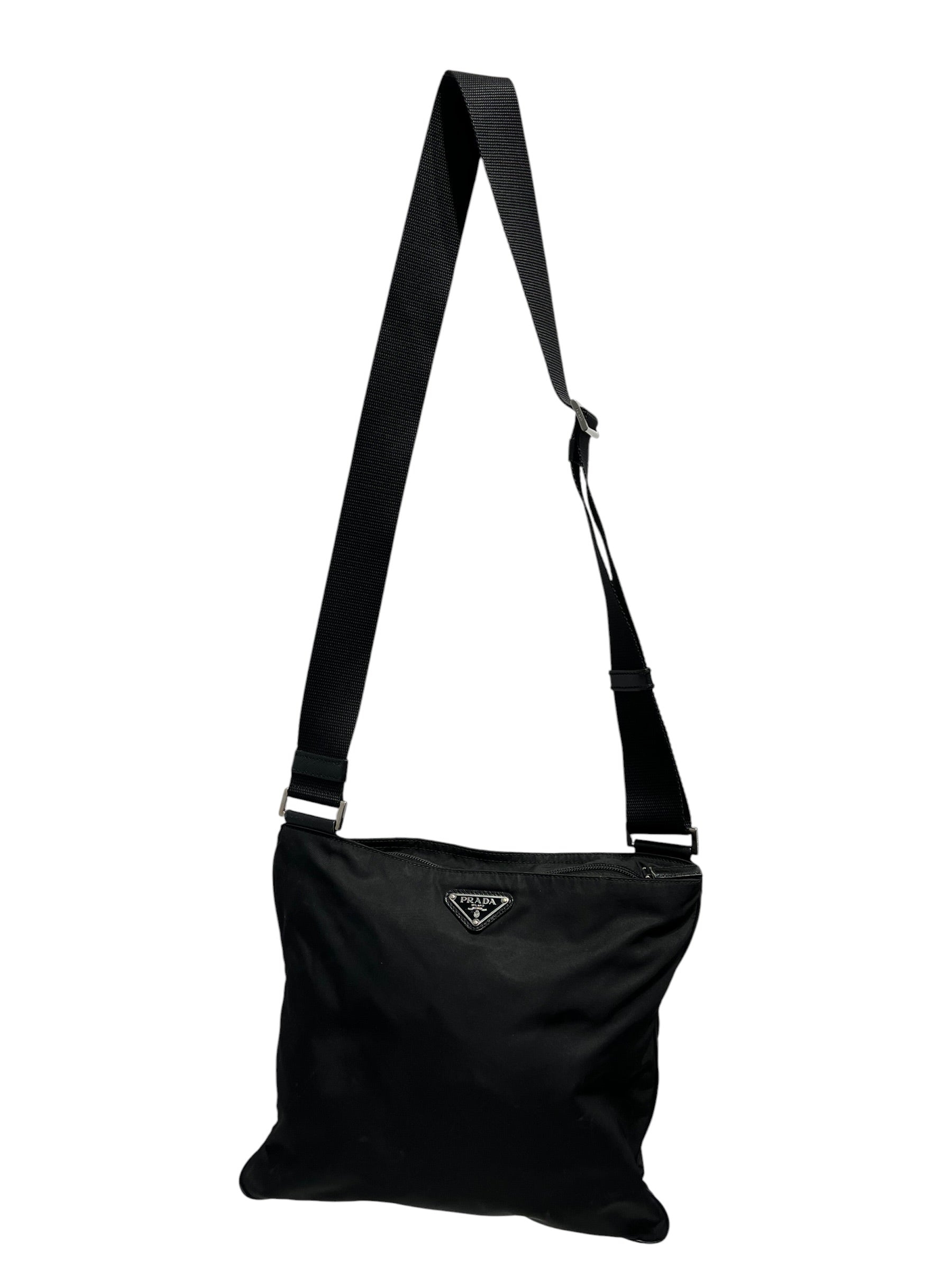 PRADA/Cross Body Bag/BLK/thick strap view 1