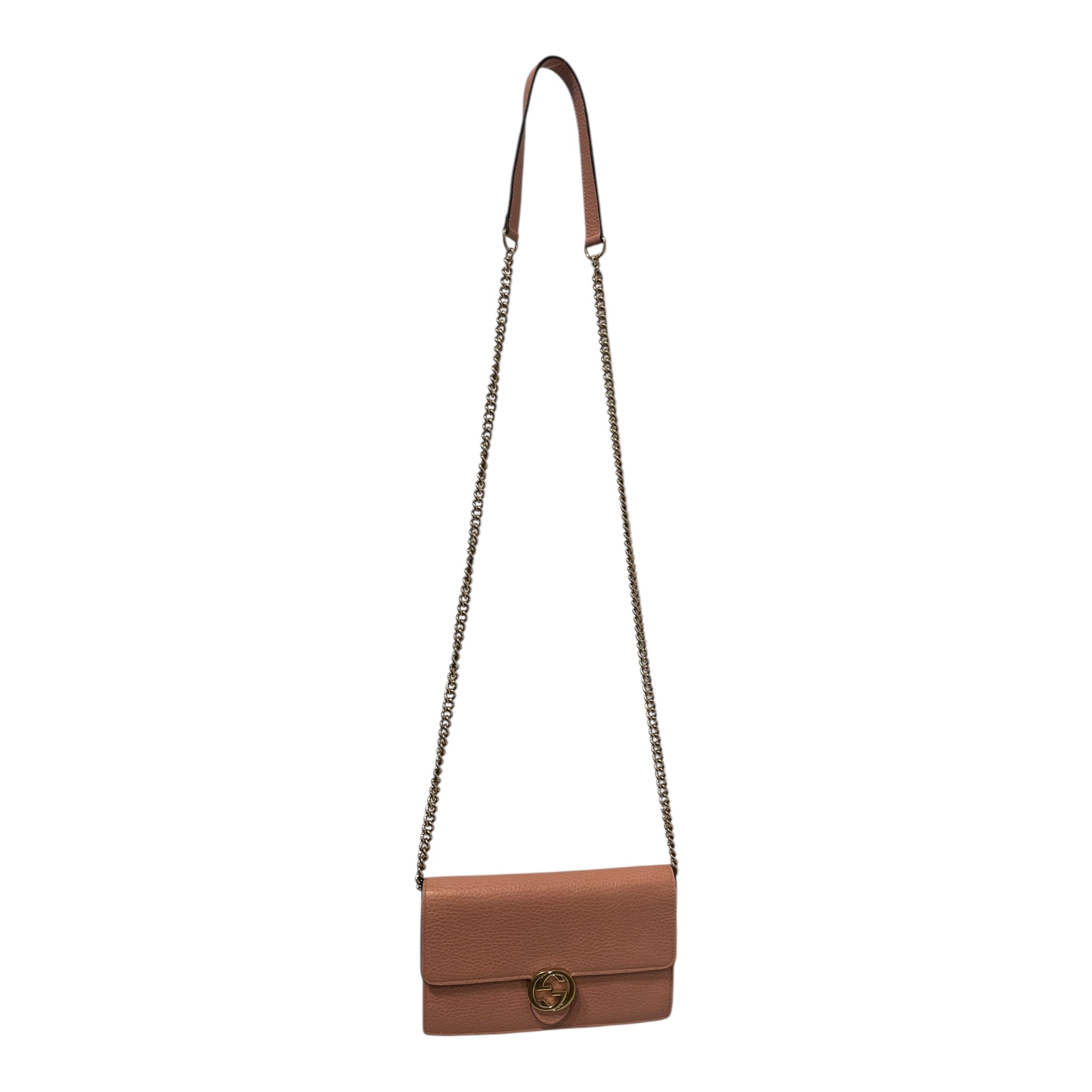 GUCCI/Cross Body Bag/Leather/PNK/INTERLOCKING GG CHAIN view 1