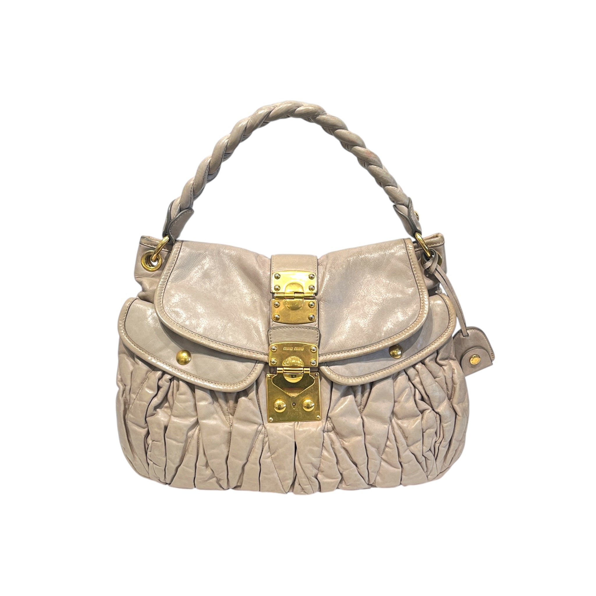 MIU MIU/Hand Bag/Leather/BEG/194 view 1