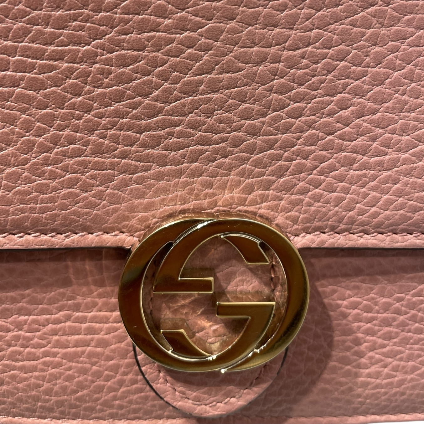 GUCCI/Cross Body Bag/Leather/PNK/INTERLOCKING GG CHAIN view 3