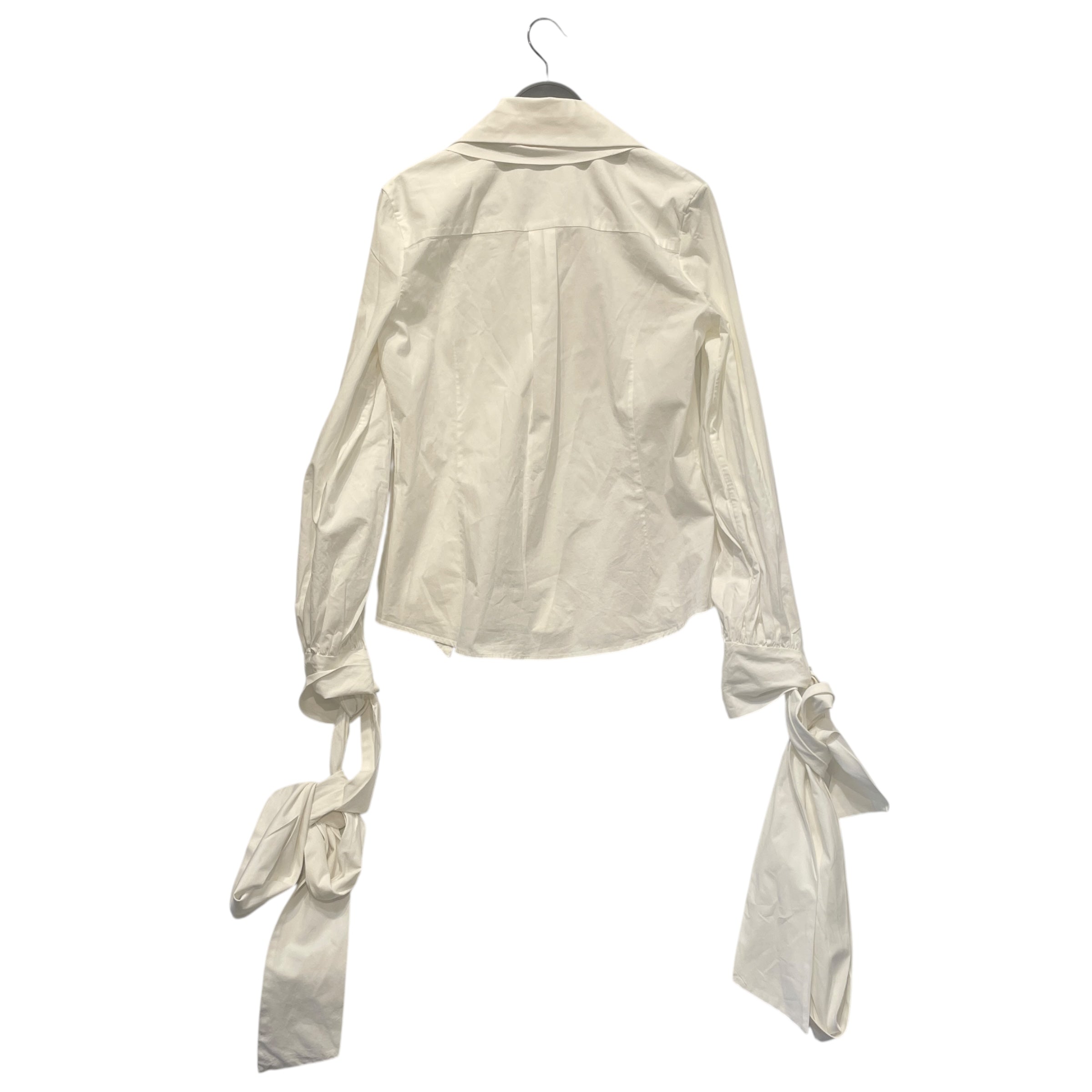 Alexander McQueen/LS Shirt/42/Cotton/WHT/Tie Neck/2008 Runway Cotton Tie Detail view 2