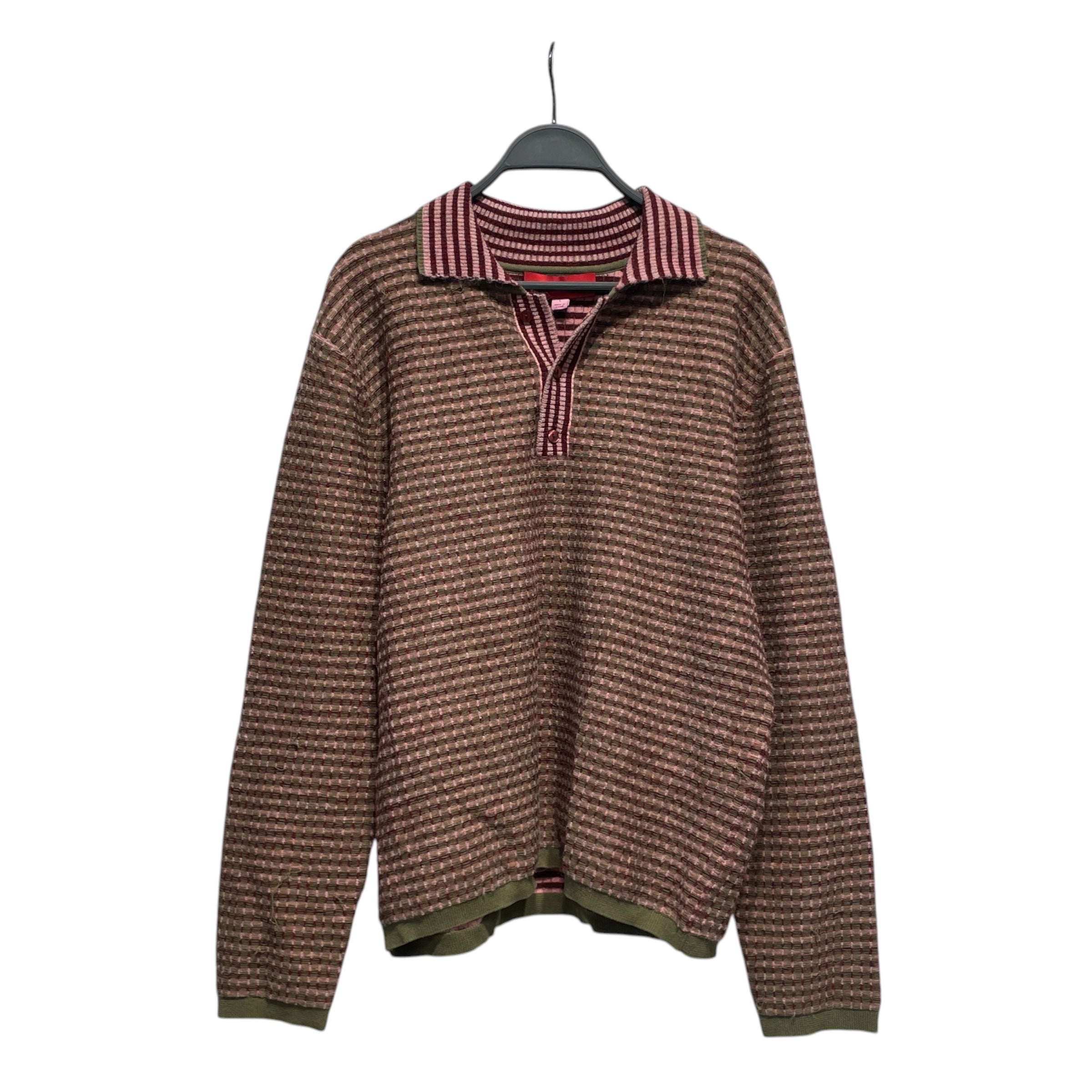 ECKHAUS LATTA/LS T-Shirt/L/Cotton/GRN/stripes/geen/pink/red view 1
