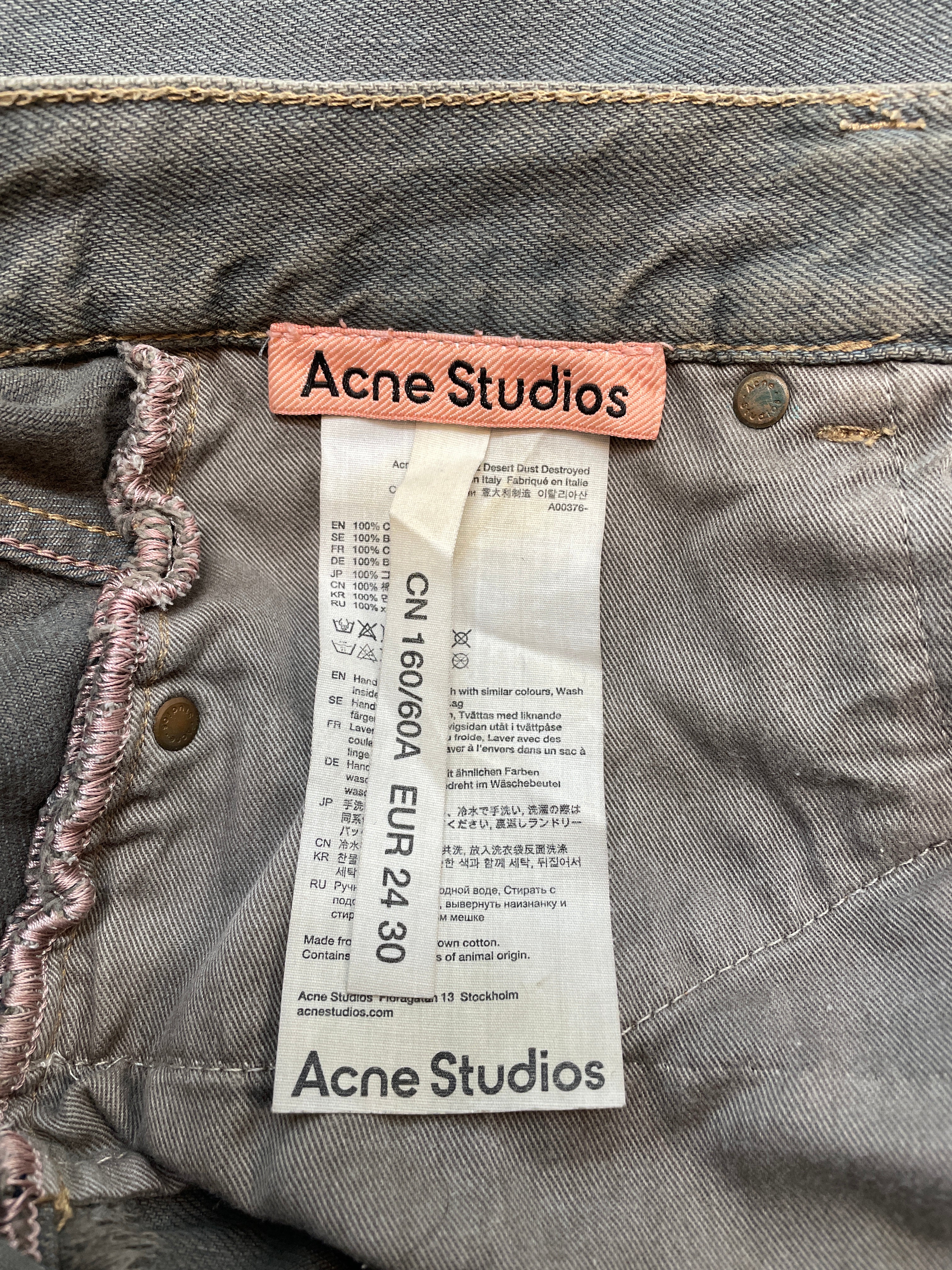 Acne Studios/Wide Leg Pants/42/Denim/GRY/rips/washed out grey/160/60a view 6