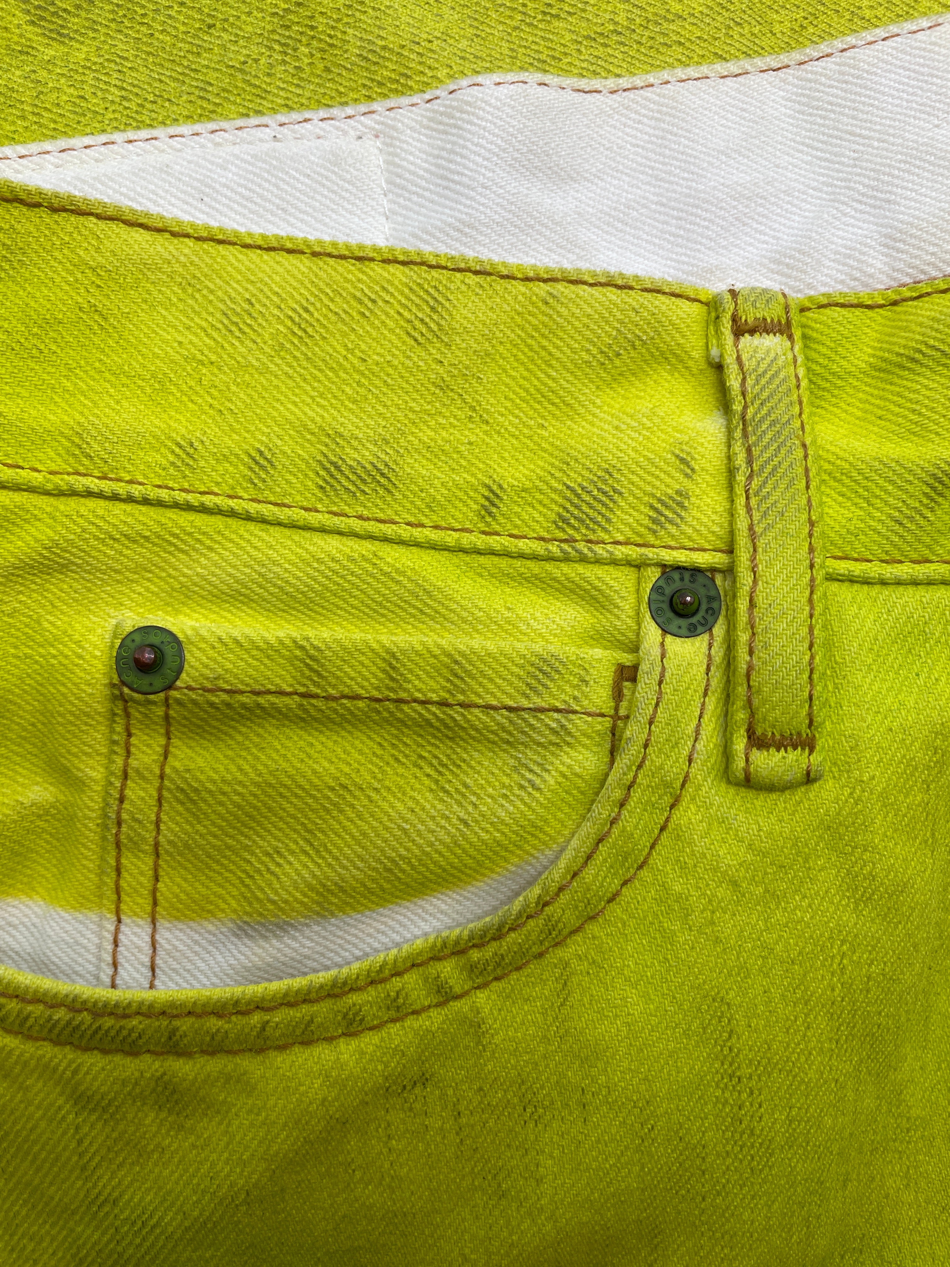 Acne Studios/Straight Pants/40/Cotton/YEL/1981F FN TRAFFIC YELLOW view 4
