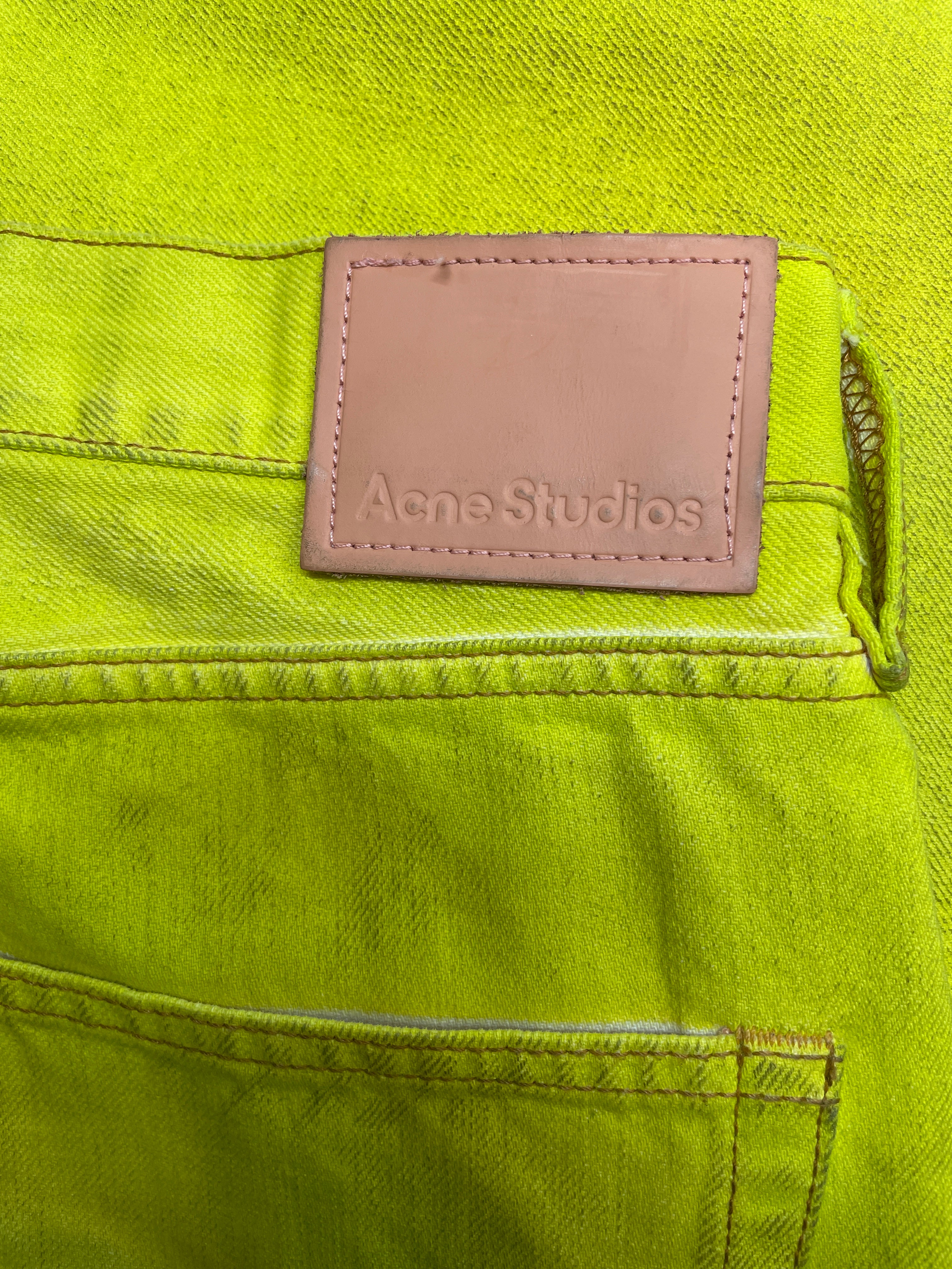 Acne Studios/Straight Pants/40/Cotton/YEL/1981F FN TRAFFIC YELLOW view 3