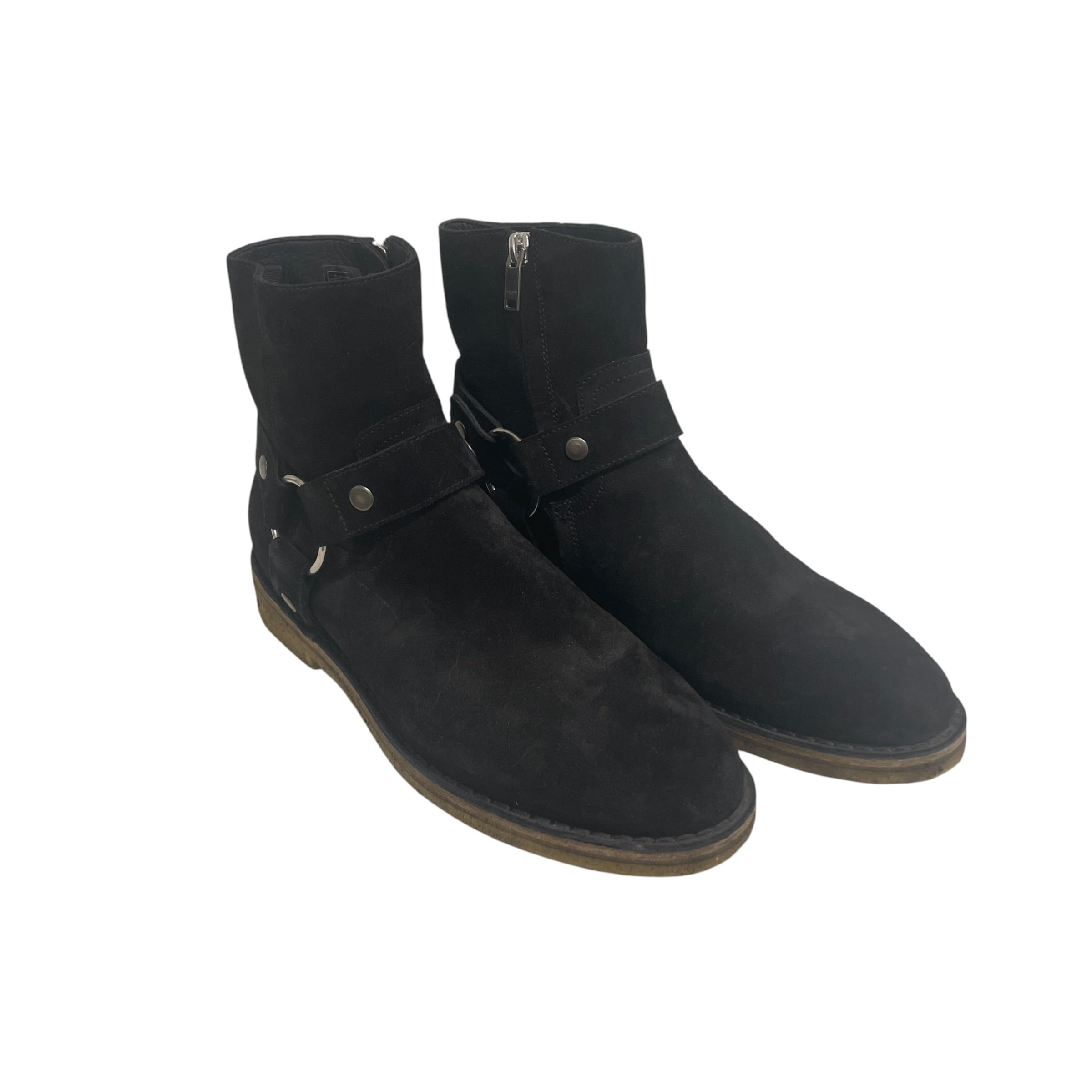 SAINT LAURENT/Boots/EU 40/Suede/BLK/HARNESS BOOT/NEVADA SUEDE view 1
