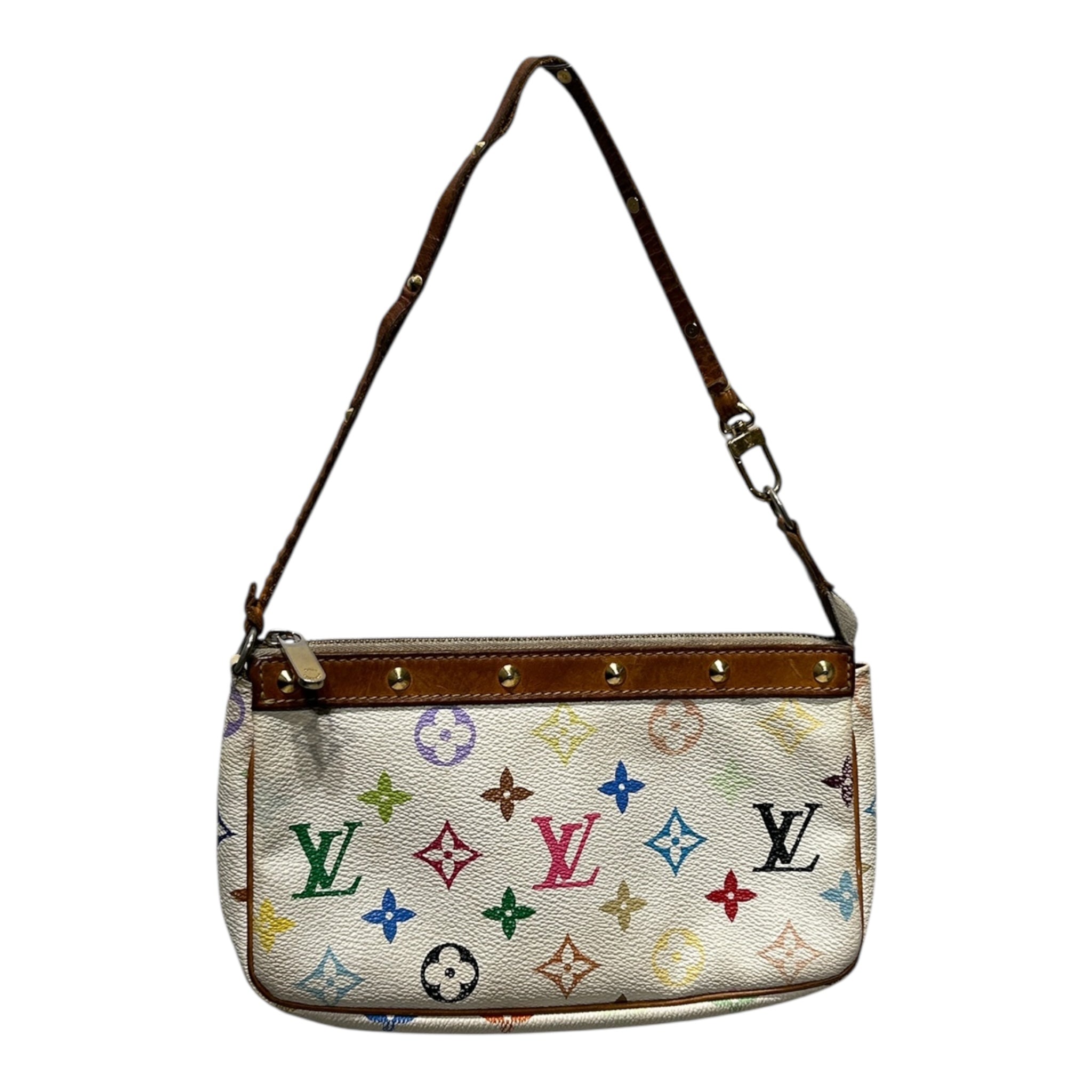LOUIS VUITTON/Hand Bag/All Over Print/Leather/WHT/MURAKAMI view 1