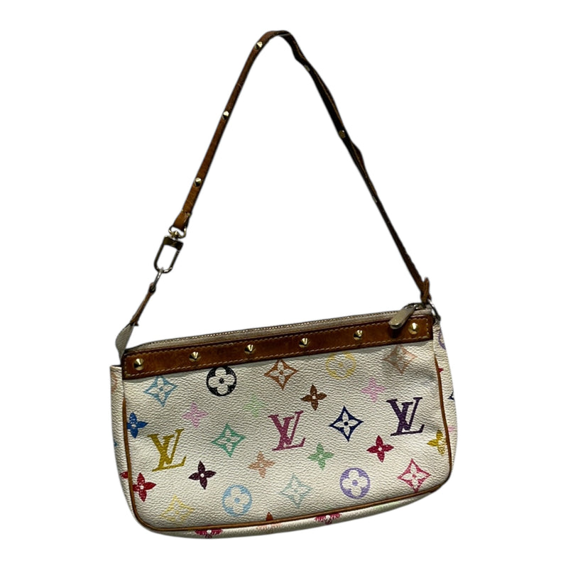 LOUIS VUITTON/Hand Bag/All Over Print/Leather/WHT/MURAKAMI
