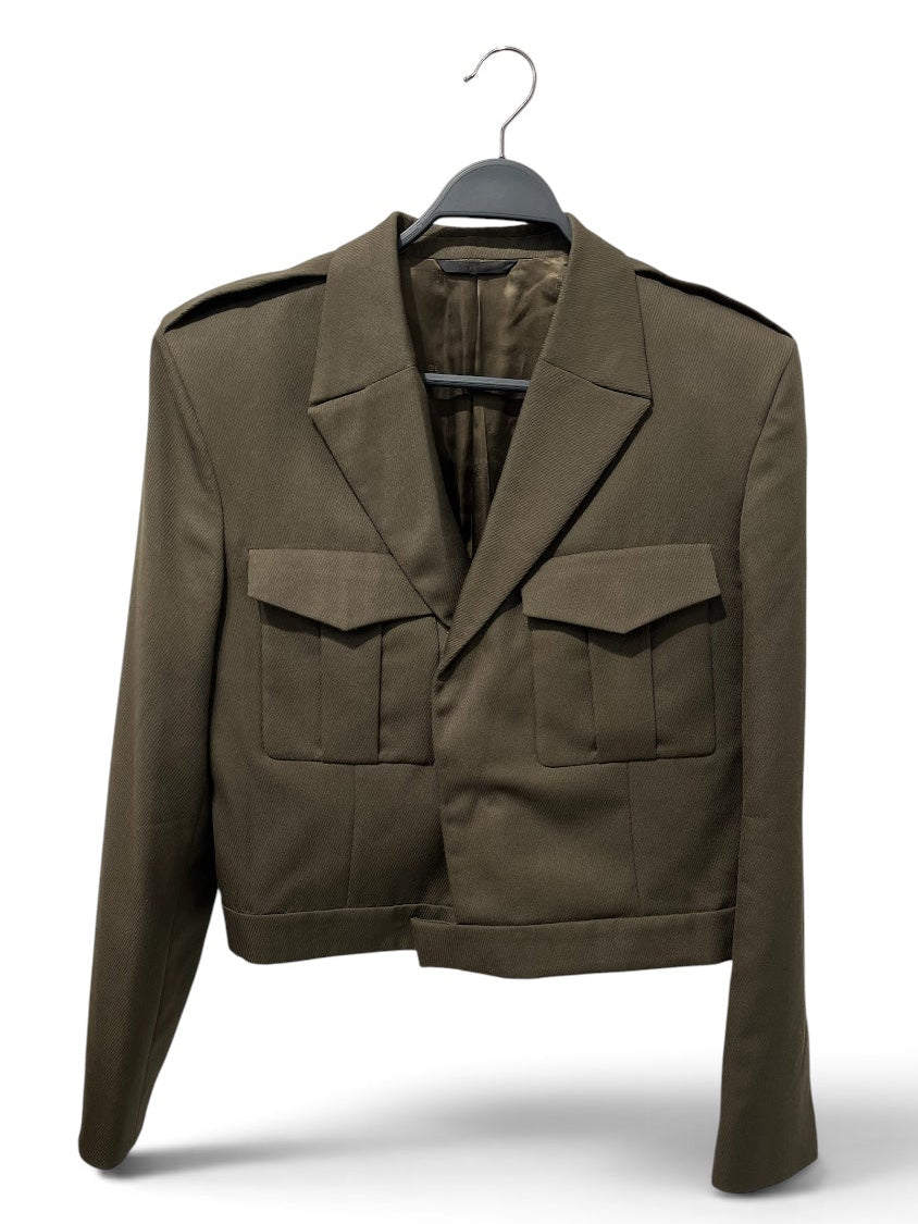 GIVENCHY/Jacket/48/Wool/KHK/RUNWAY CROPPED PADDED JKT view 1
