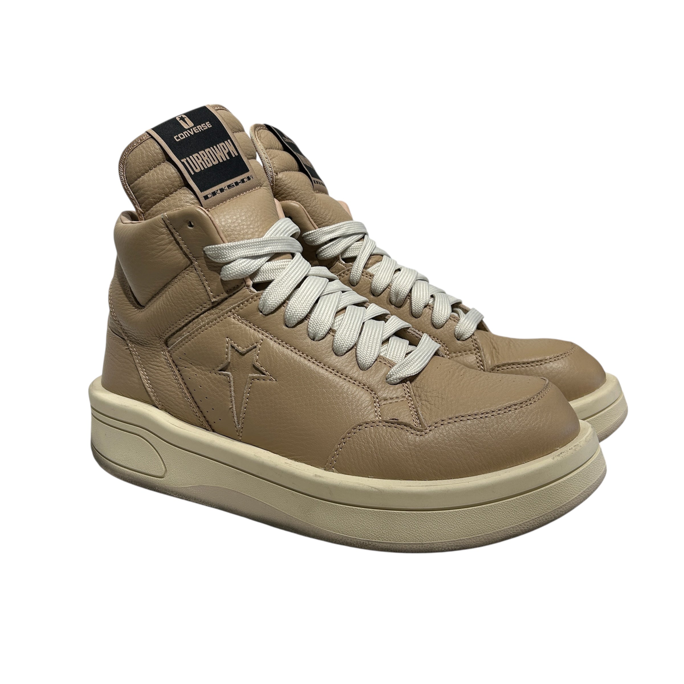 RICK OWENS DRKSHDW/Hi-Sneakers/US 12/Leather/BEG/turbowpn view 1