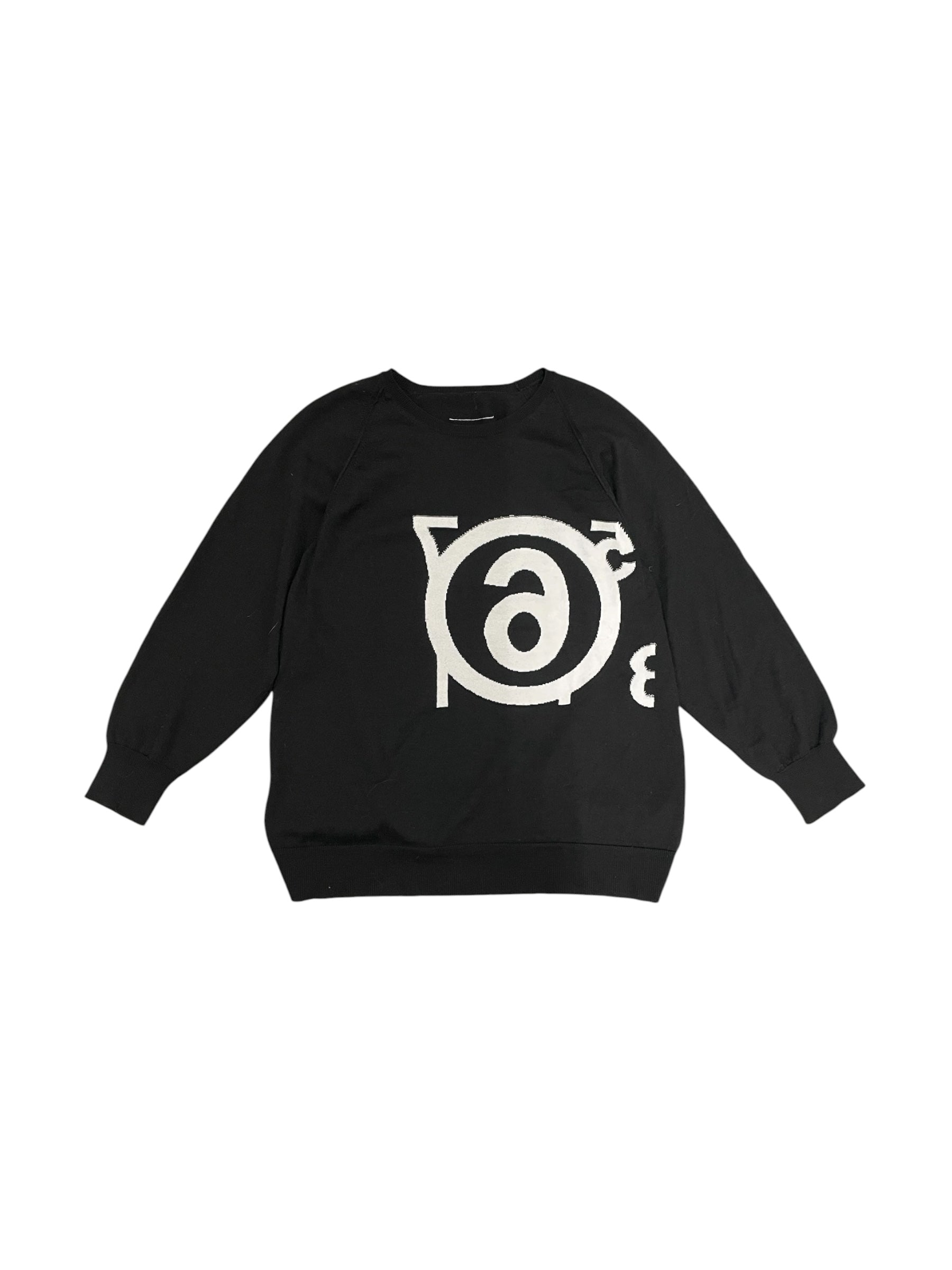 MM6/Sweater/S/Wool/BLK/NUMBER LOGO KNIT SWEATER view 1