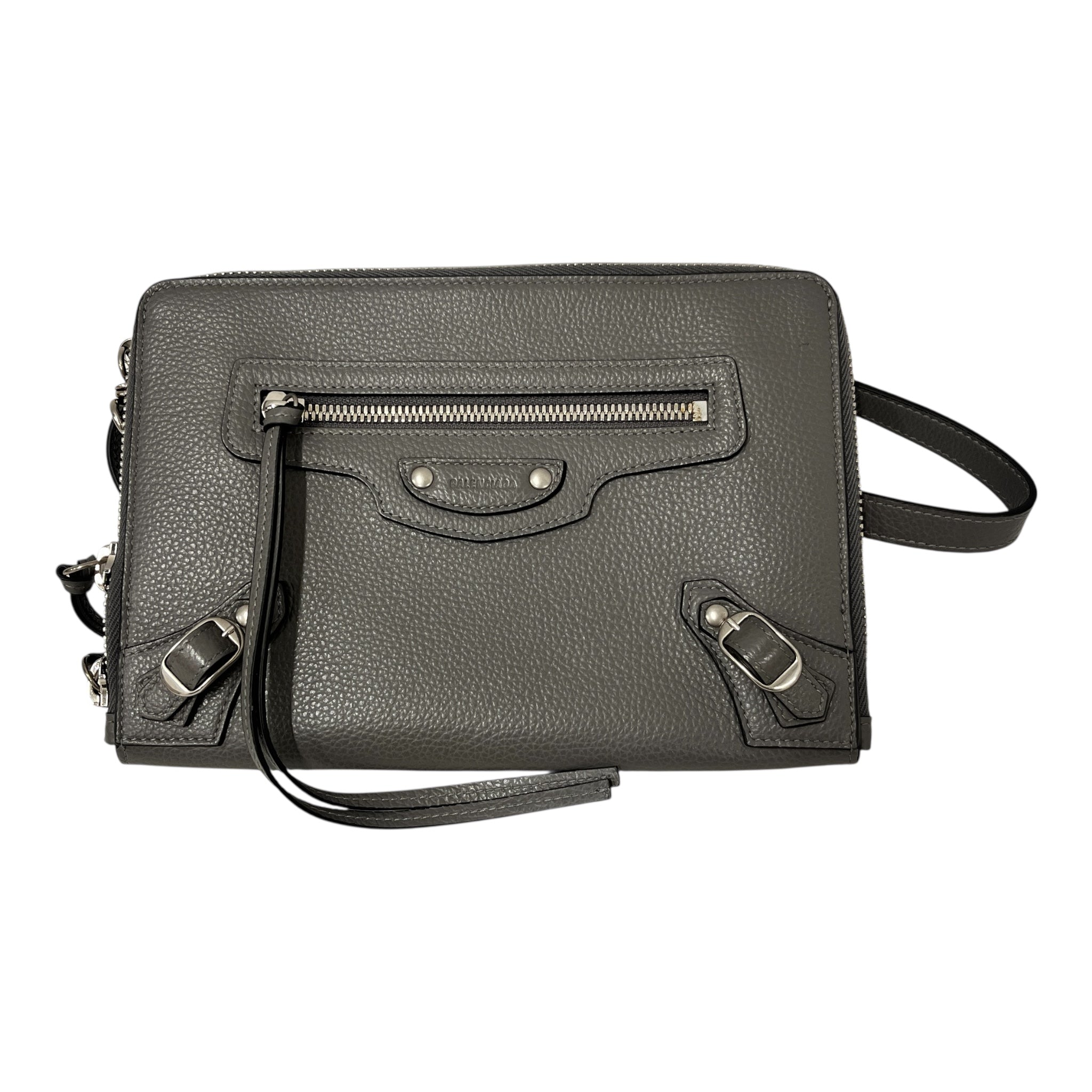 BALENCIAGA/Cross Body Bag/S/Leather/GRY/NEO CLASSIC SHOULDER BAG view 3