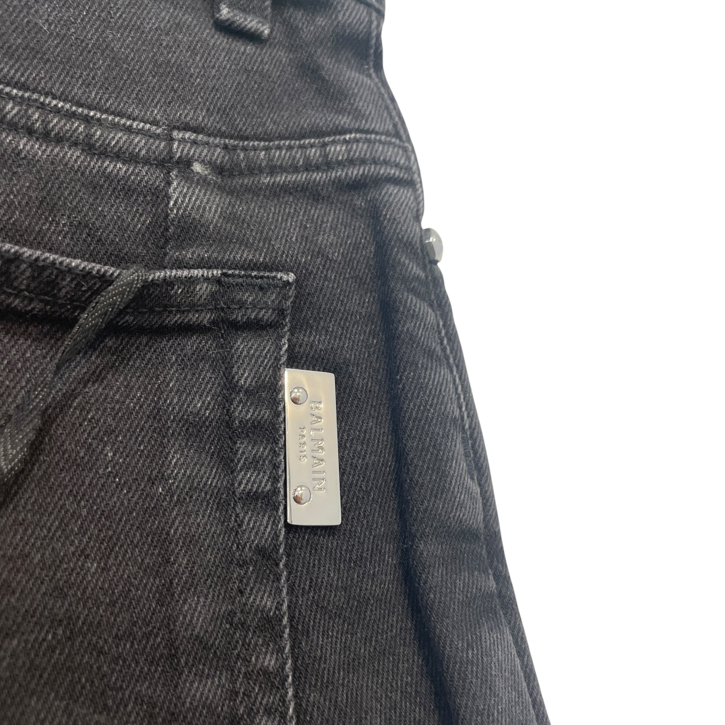 BALMAIN/Skinny Pants/32/Denim/BLK/ view 4
