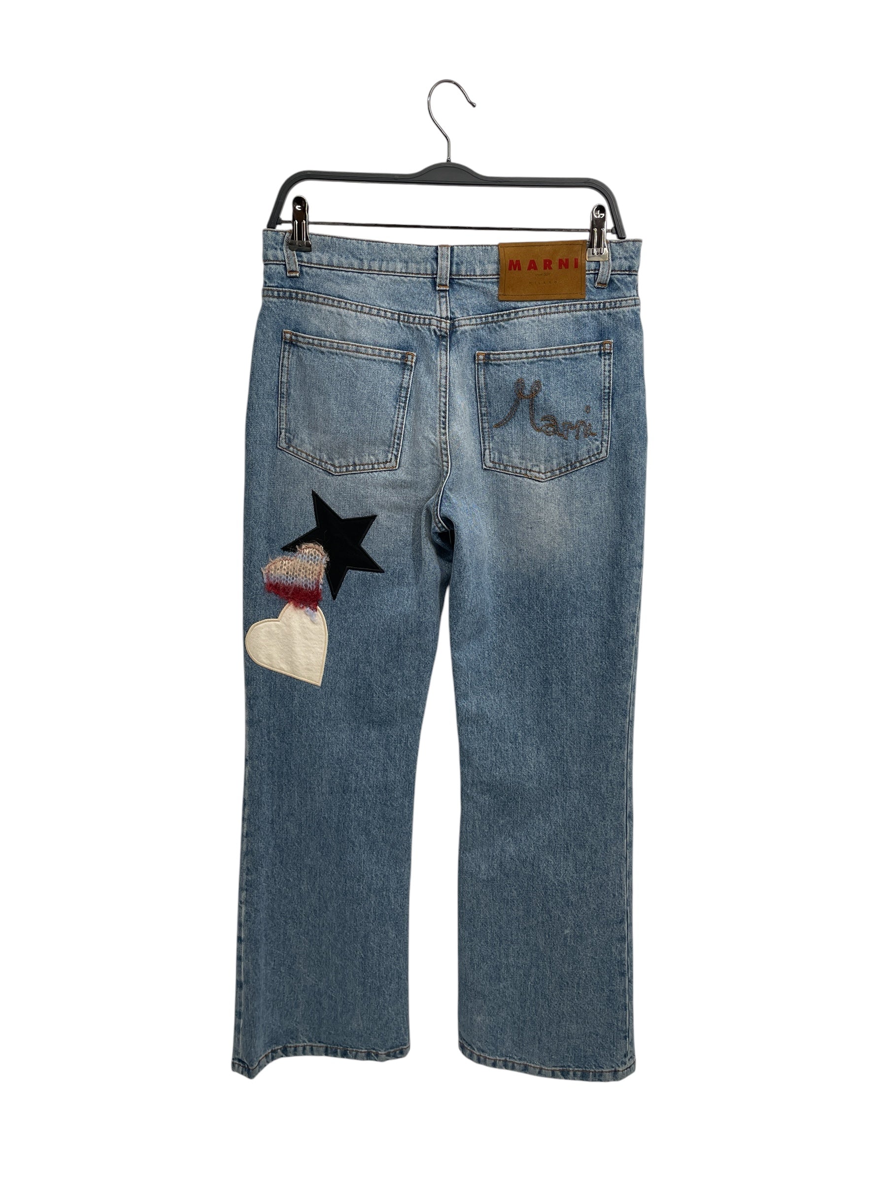 MARNI/Straight Pants/40/Denim/BLU/ORANGE WOOL HEART view 3
