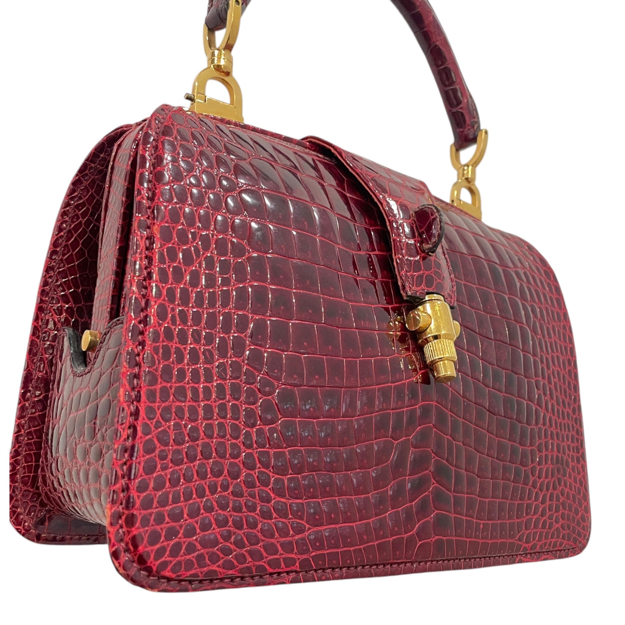 GUCCI/Hand Bag/Leather/BRD/Crocodile w/ Gold Hardware view 5