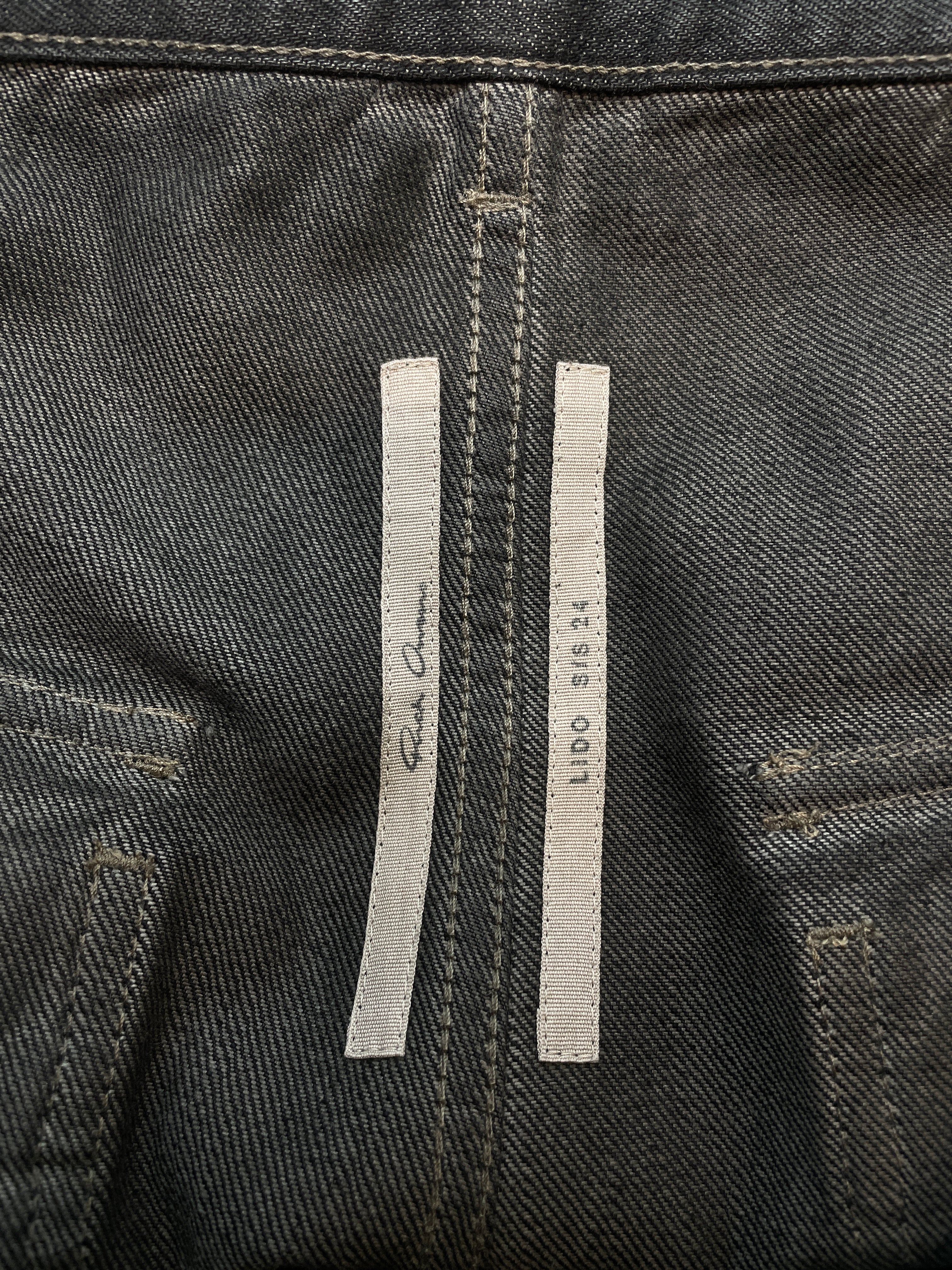 Rick Owens/Shorts/31/Denim/BLK/denim and leather mix view 3