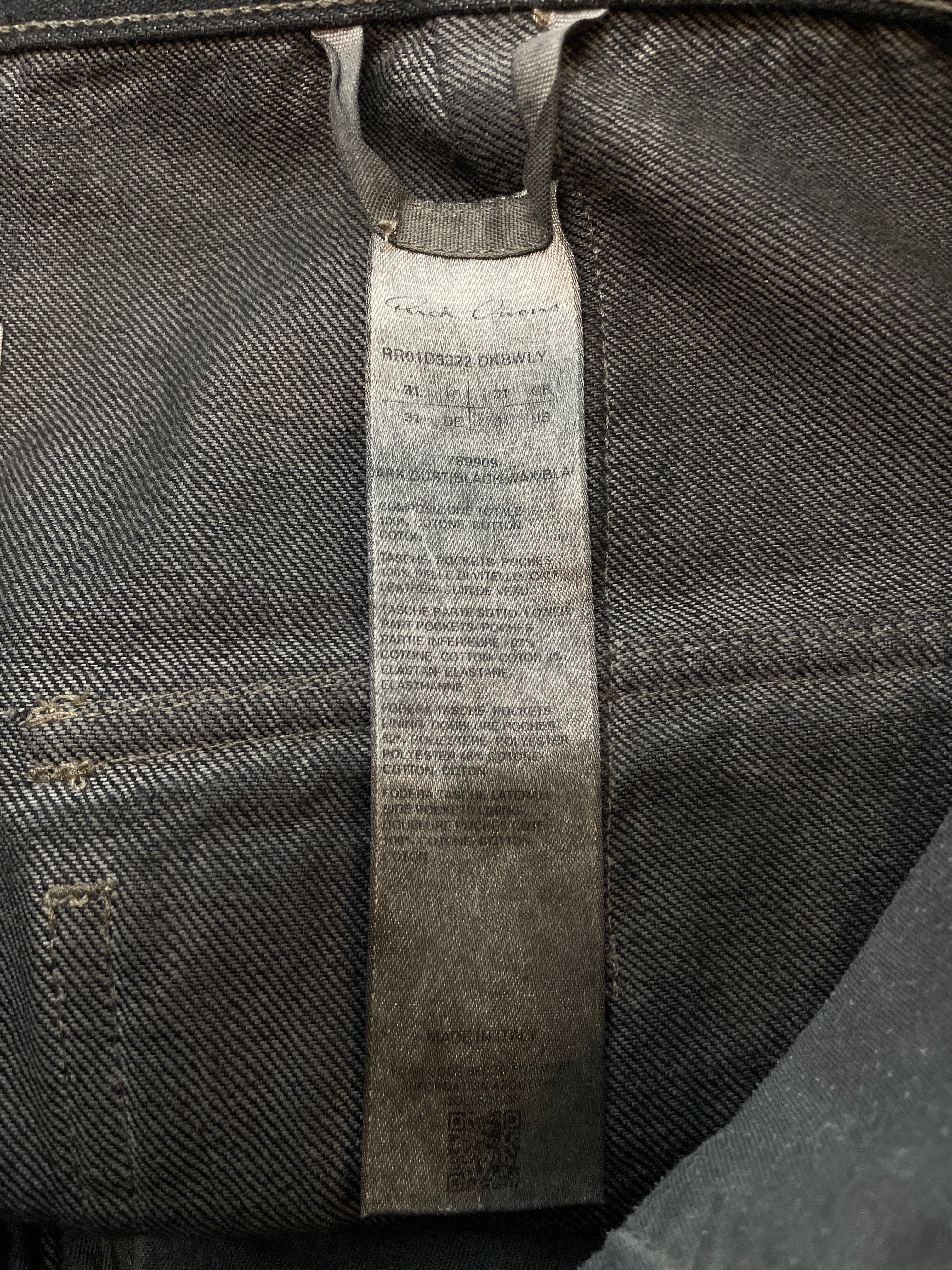 Rick Owens/Shorts/31/Denim/BLK/denim and leather mix view 4