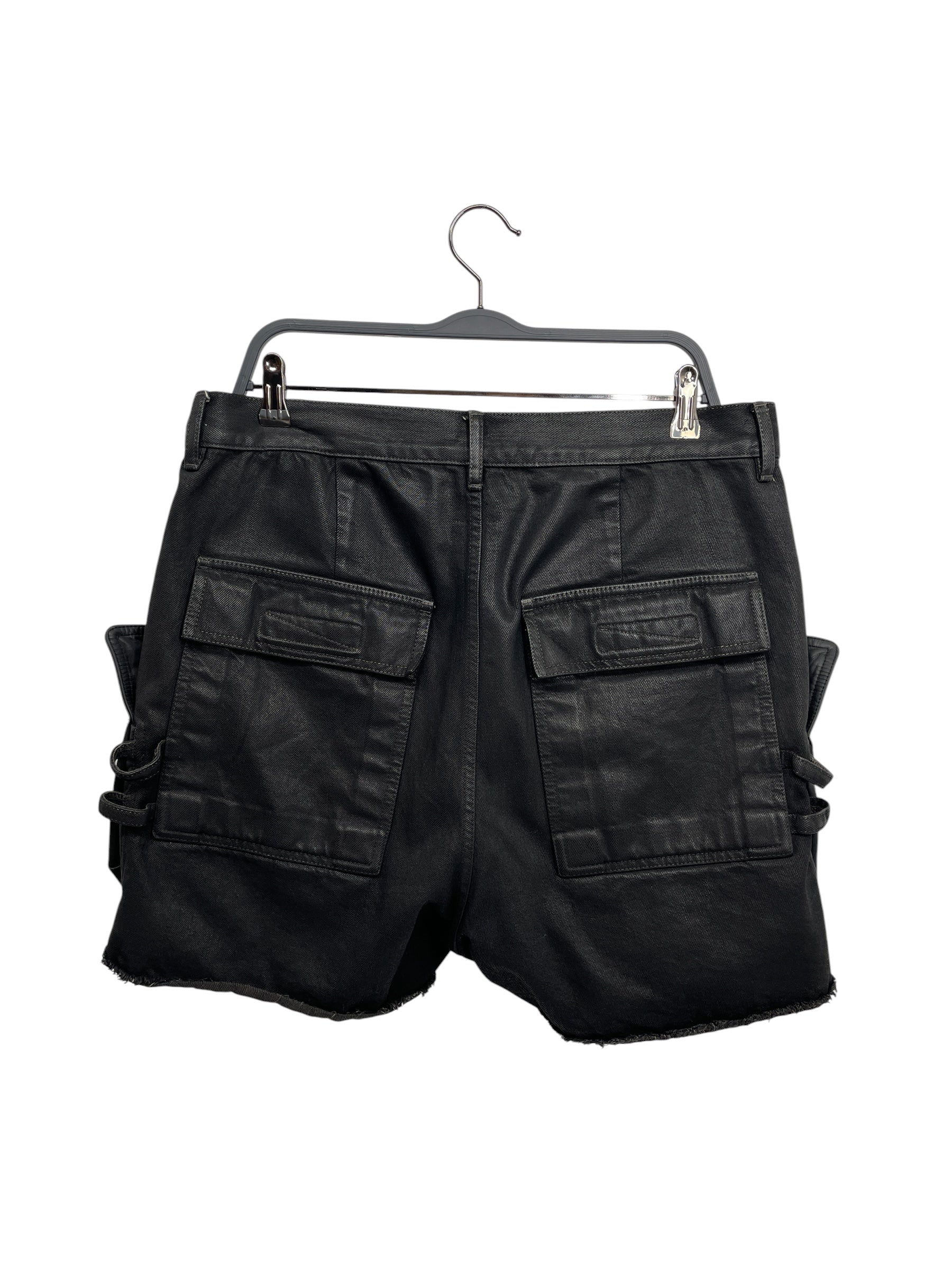 Rick Owens/Shorts/31/Denim/BLK/denim and leather mix view 2