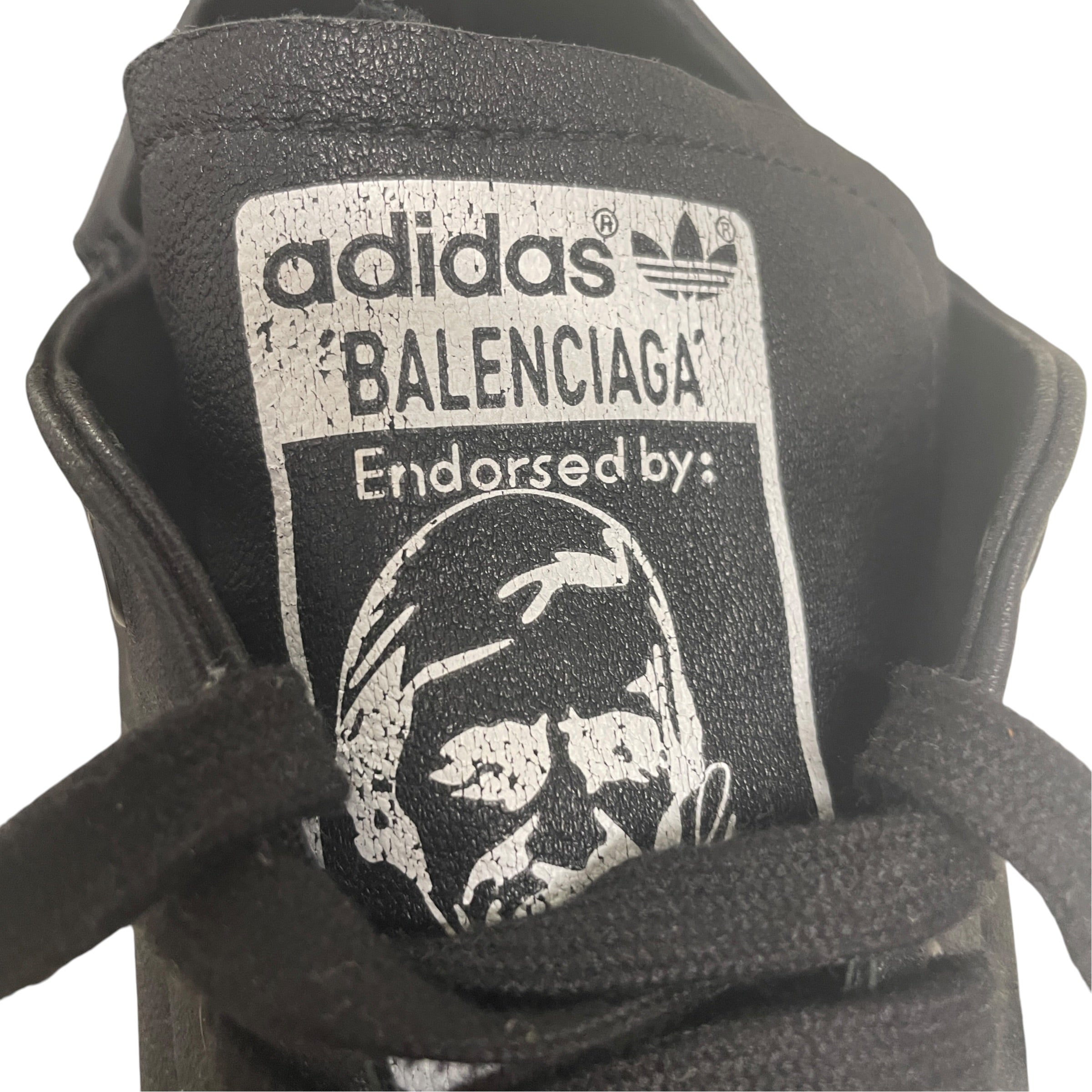 BALENCIAGA/adidas/Low-Sneakers/US 9/Leather/BLK/THIN LOWTOPS view 3