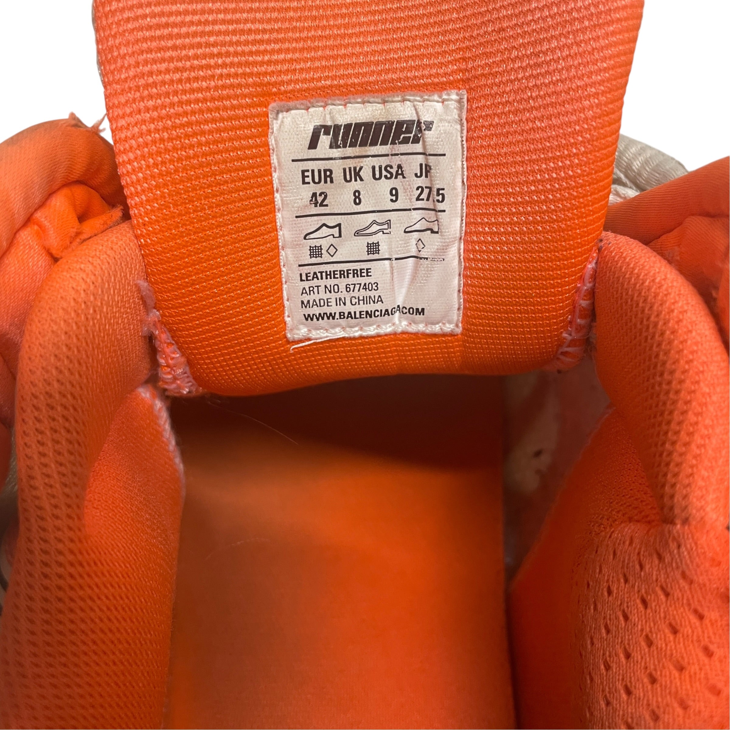 BALENCIAGA/Low-Sneakers/US 9/Leather/WHT/PINK COLOR INSIDE view 3