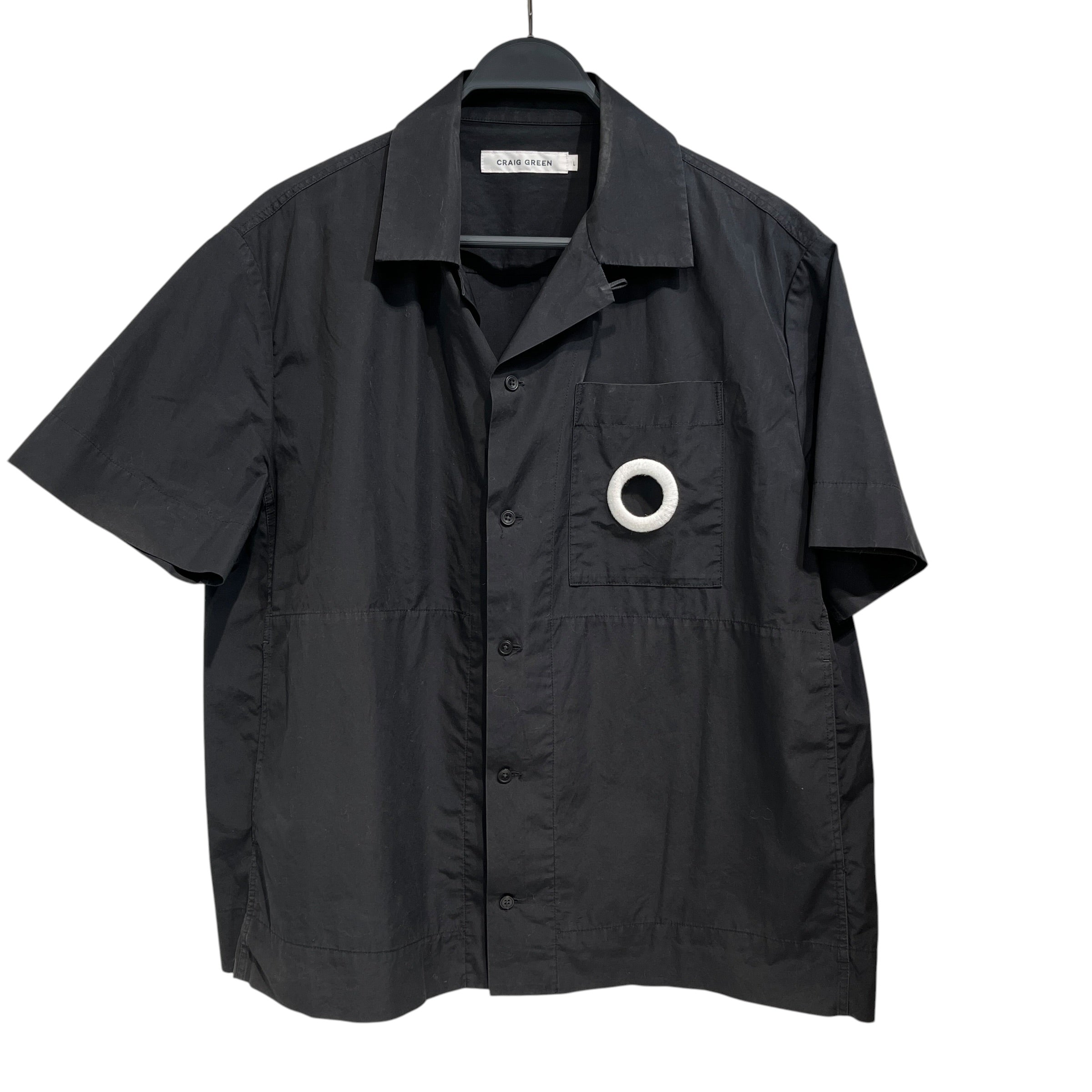 CRAIG GREEN/SS Shirt/L/Cotton/BLK/White Circle On Pocket view 1