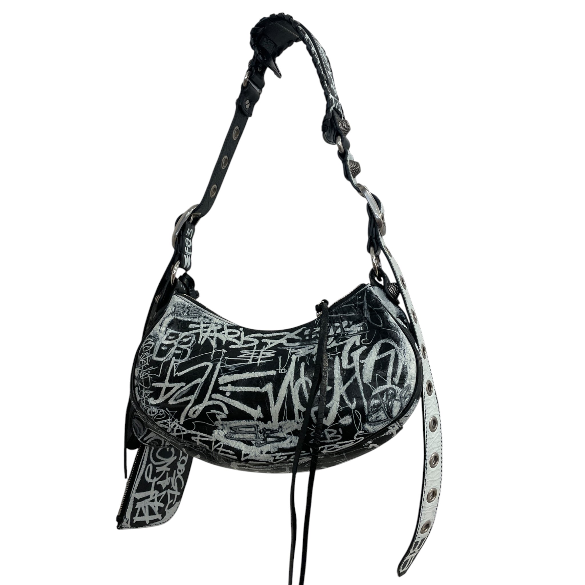 BALENCIAGA/Hand Bag/All Over Print/Leather/BLK/GRAFFITI CAGOLE view 2