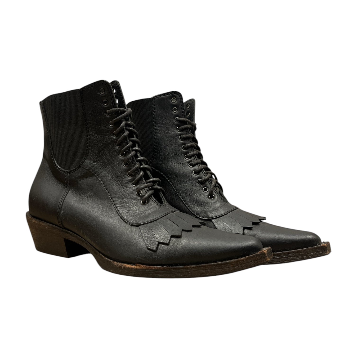 GIVENCHY/Lace Up Boots/EU 37/Leather/BLK/ view 1