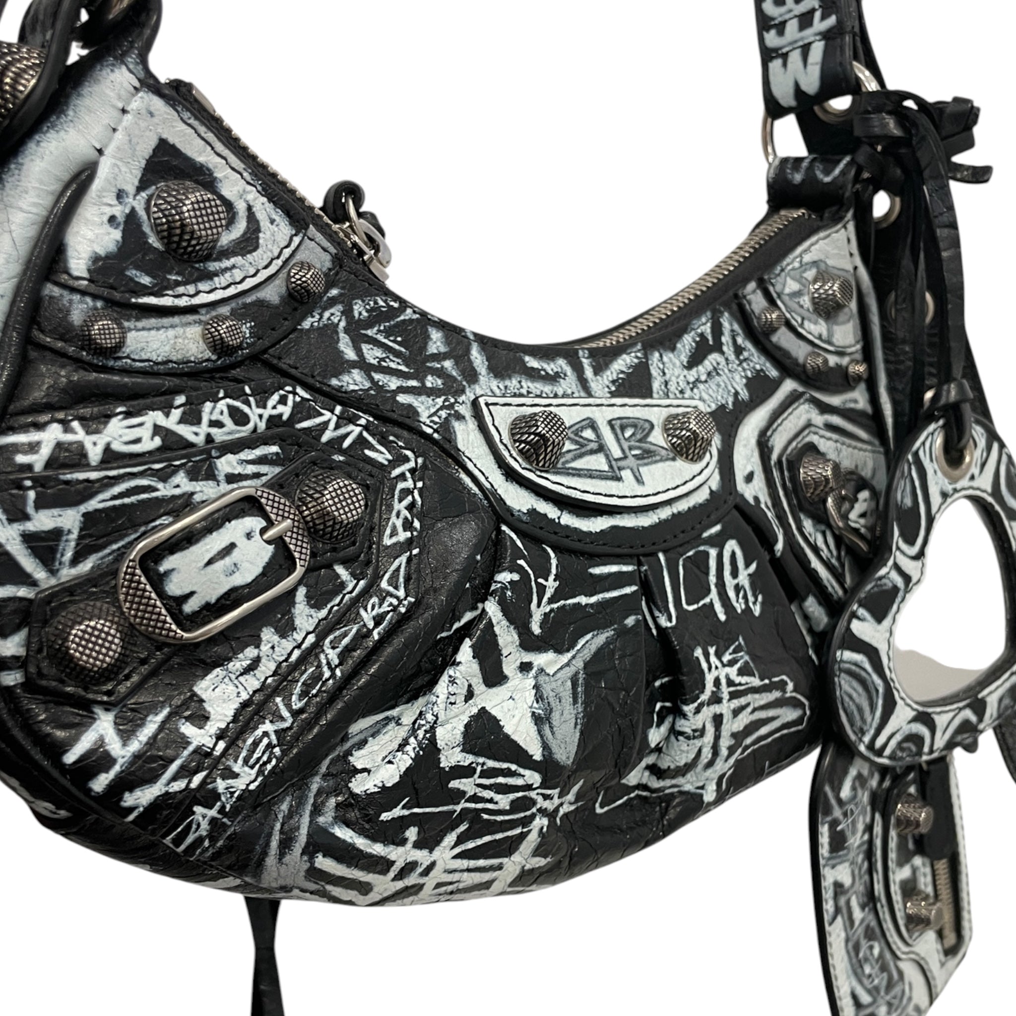 BALENCIAGA/Hand Bag/All Over Print/Leather/BLK/GRAFFITI CAGOLE view 5