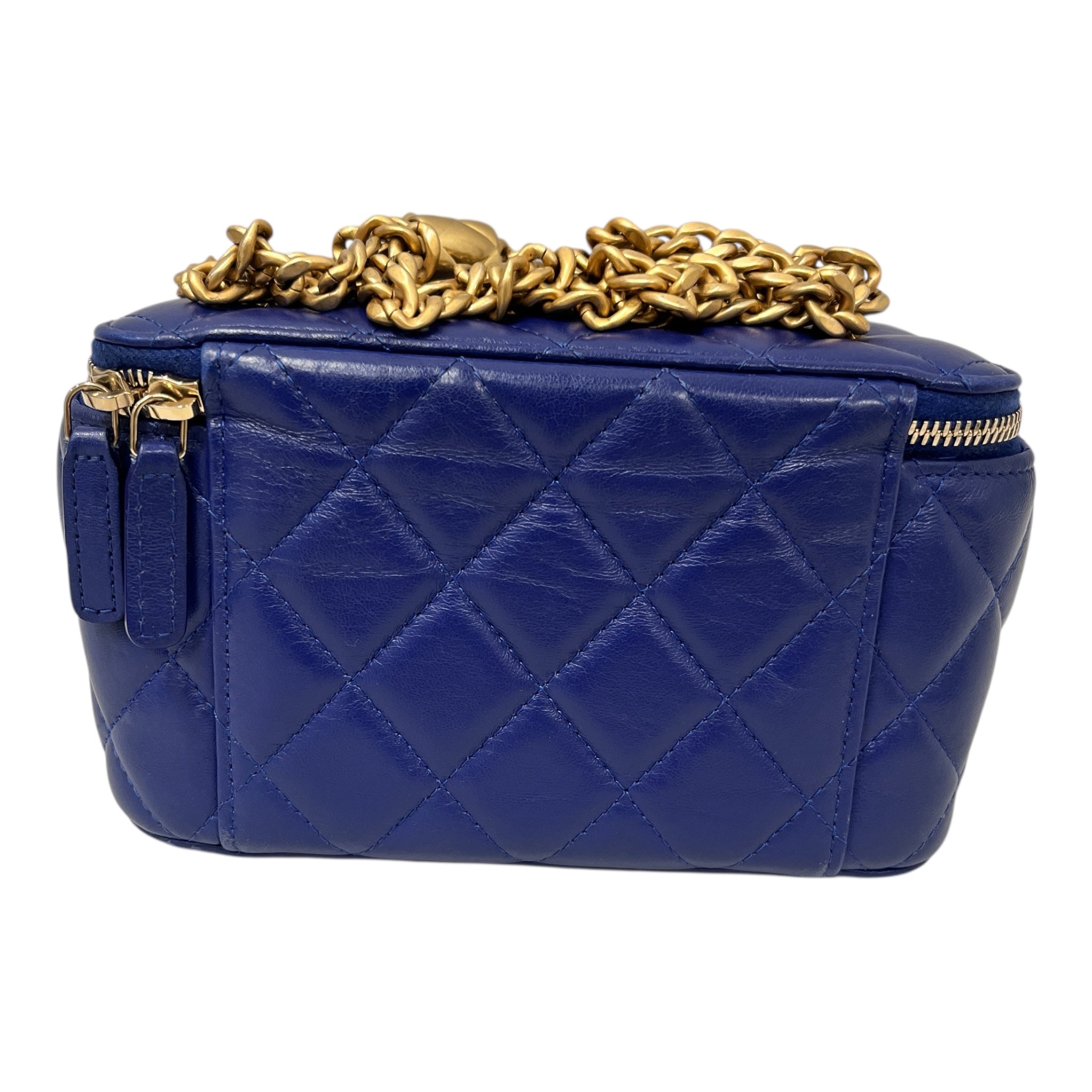 CHANEL/Cross Body Bag/Leather/BLU/canity handbag w/ chain kit view 6
