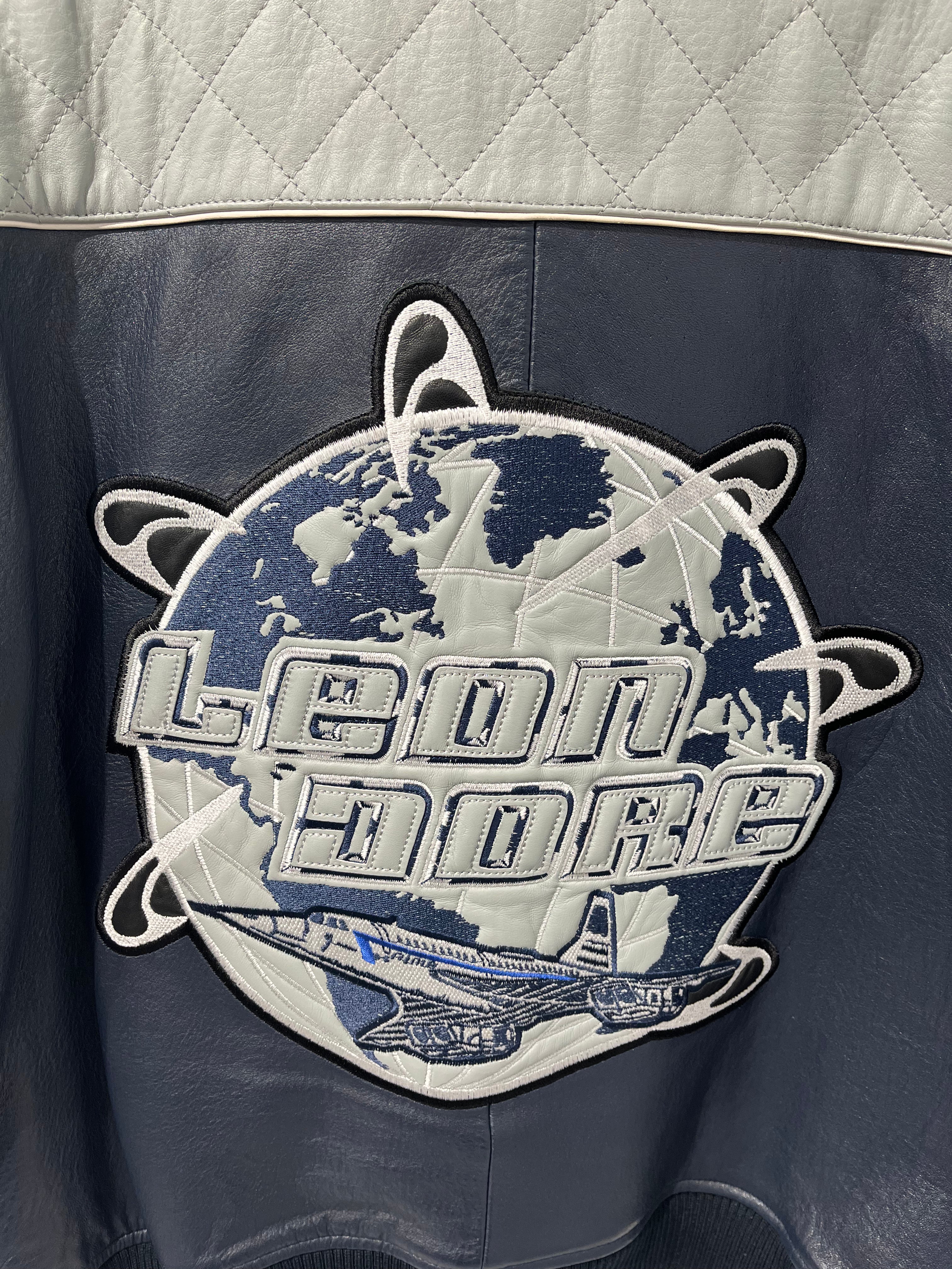 AIME LEON DORE/Leather Jkt/L/Leather/GRY/GRY BLU NY LONDON GLOBE JKT view 5
