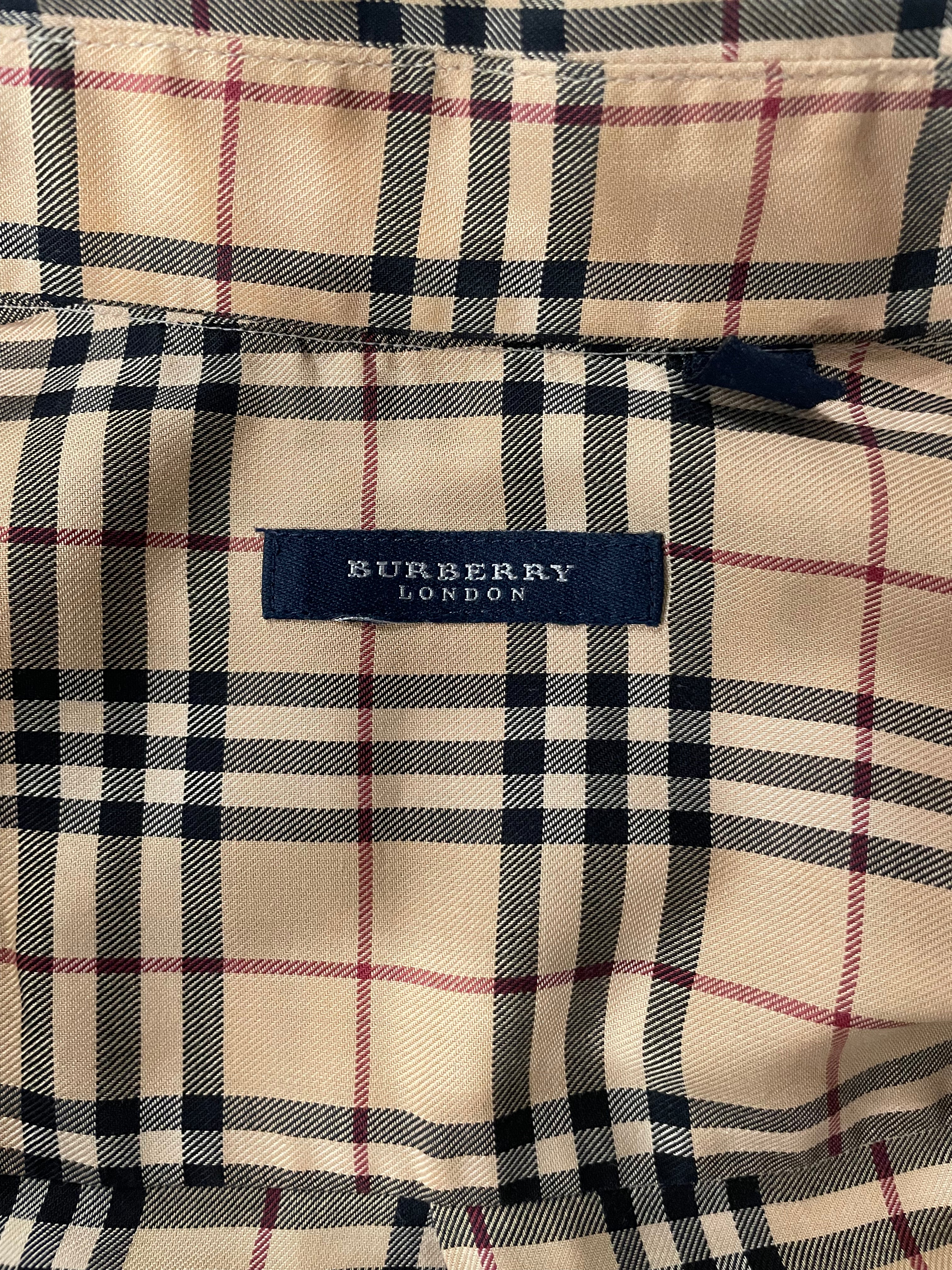 BURBERRY LONDON/LS Shirt/L/Cotton/BEG/Plaid/PLAID BUTTON DOWN view 3